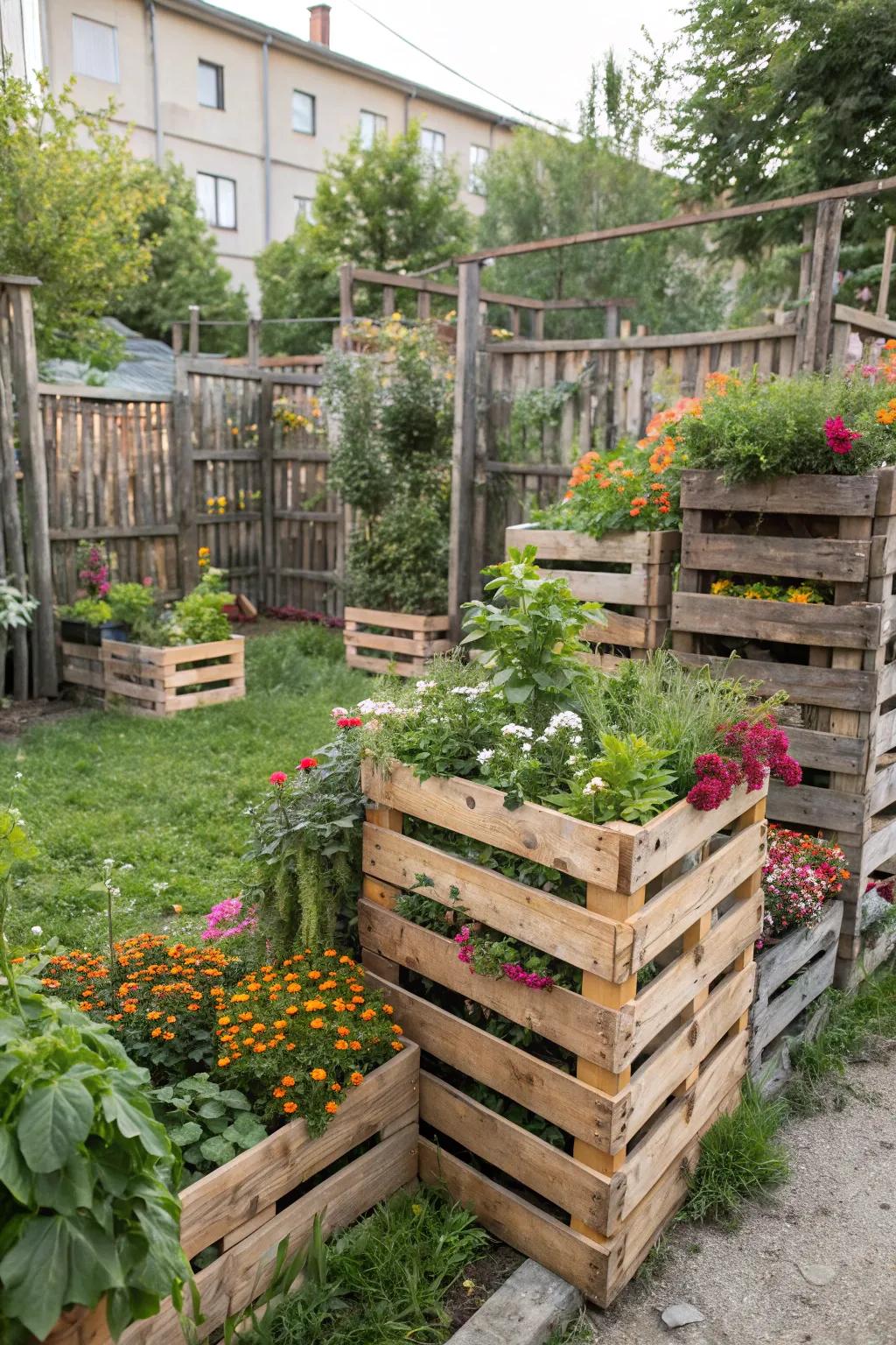 Transform ordinary pallets into a stylish and cost-effective fence.