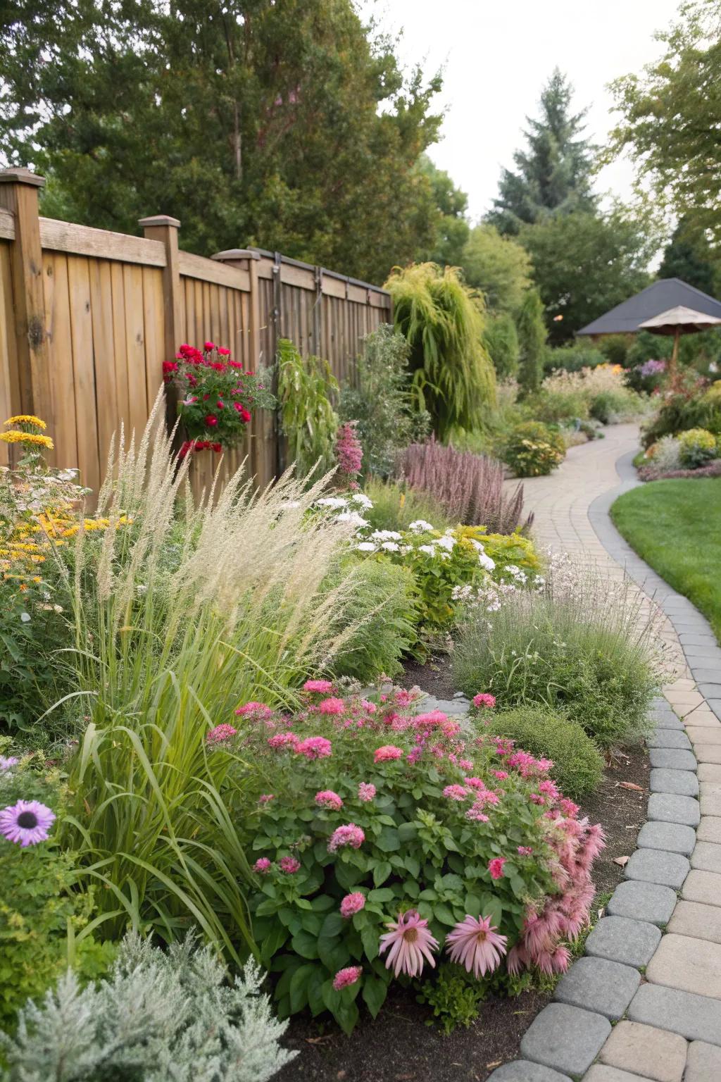 A thriving garden bed with a variety of plants for easy maintenance.