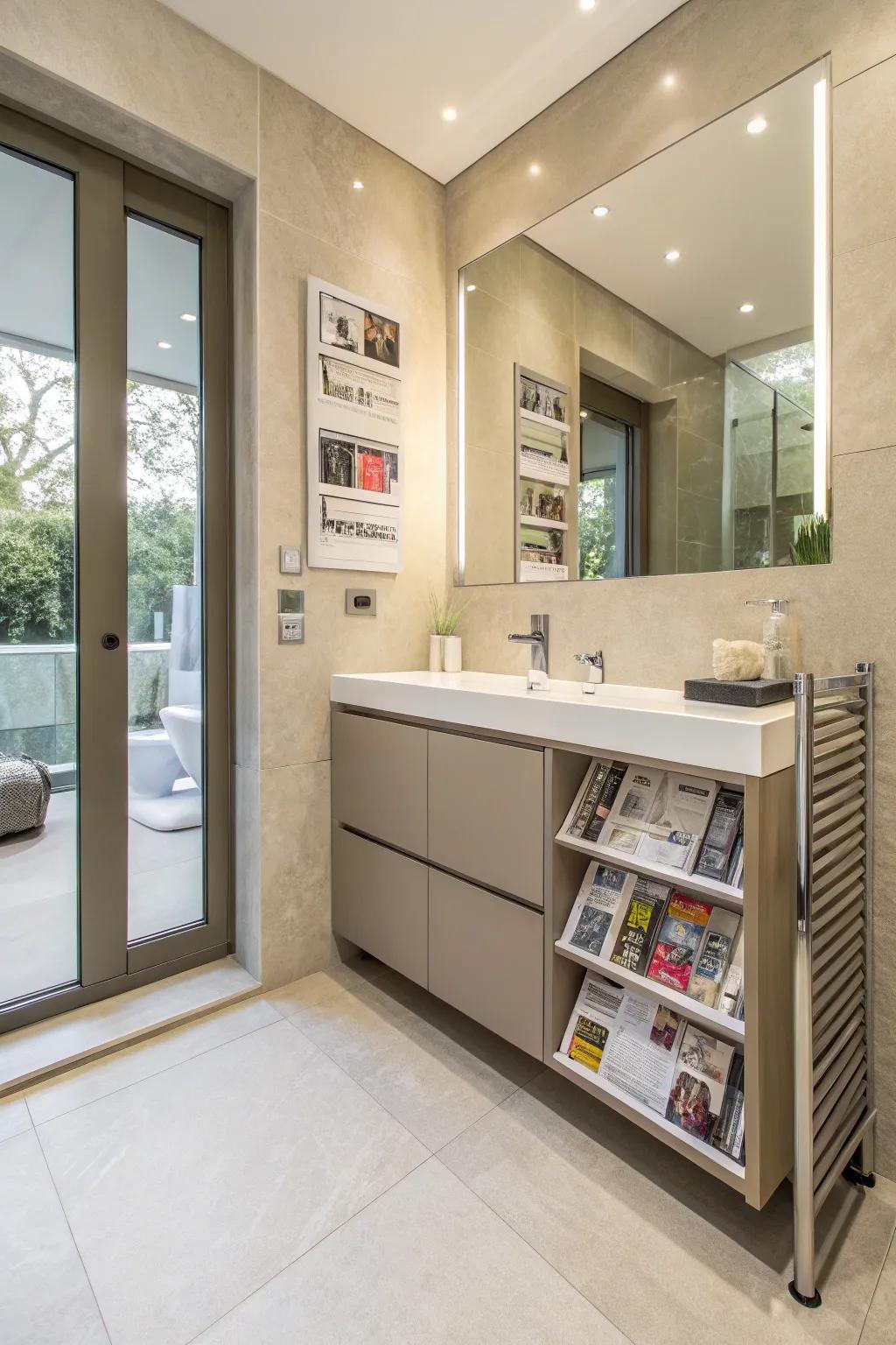 Built-in racks create a sleek and integrated appearance.