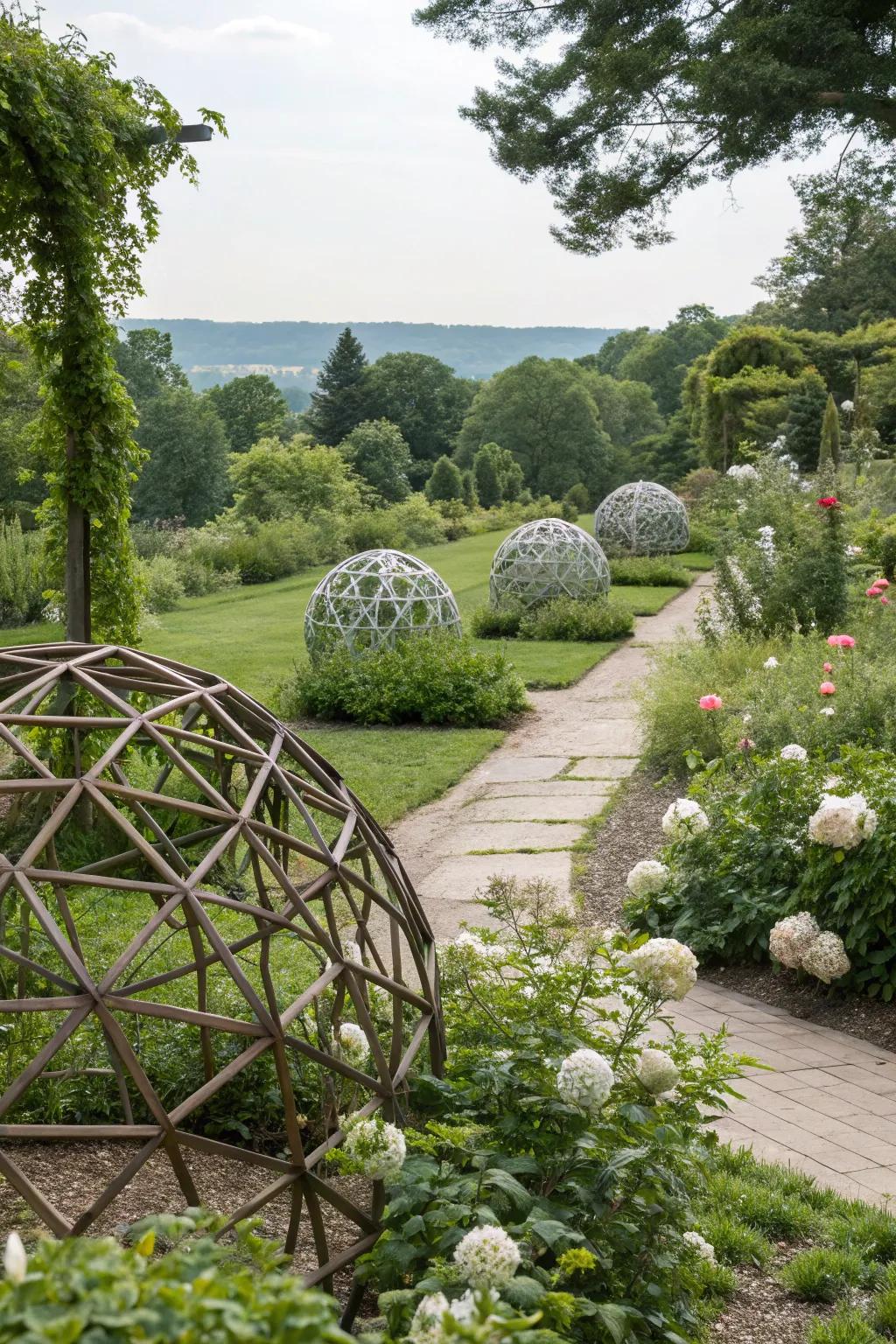 Geometric orbs make a captivating centerpiece.