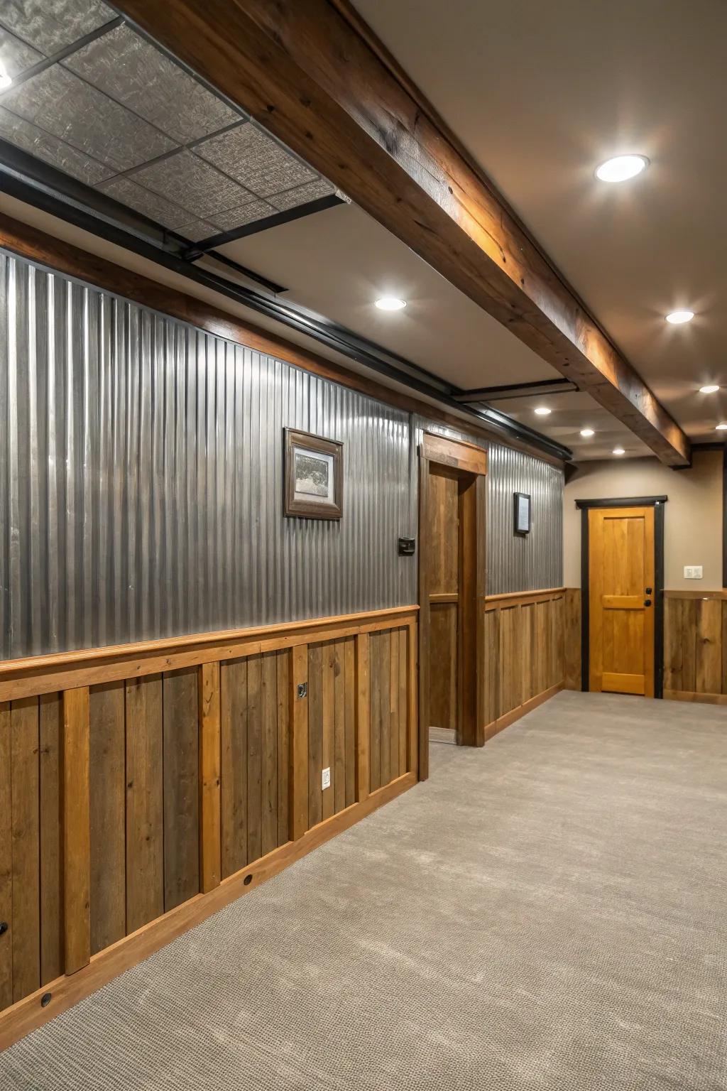 Realize a modern, inviting cellar atmosphere through metal paneling.