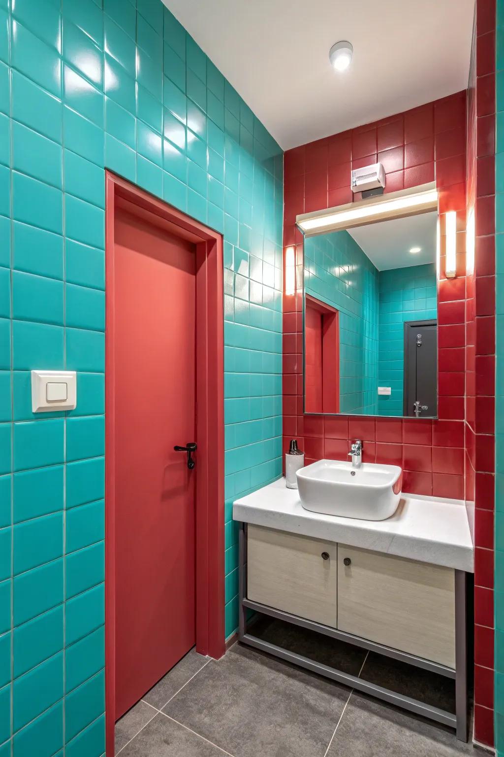 Brilliant wall tones brighten the space.