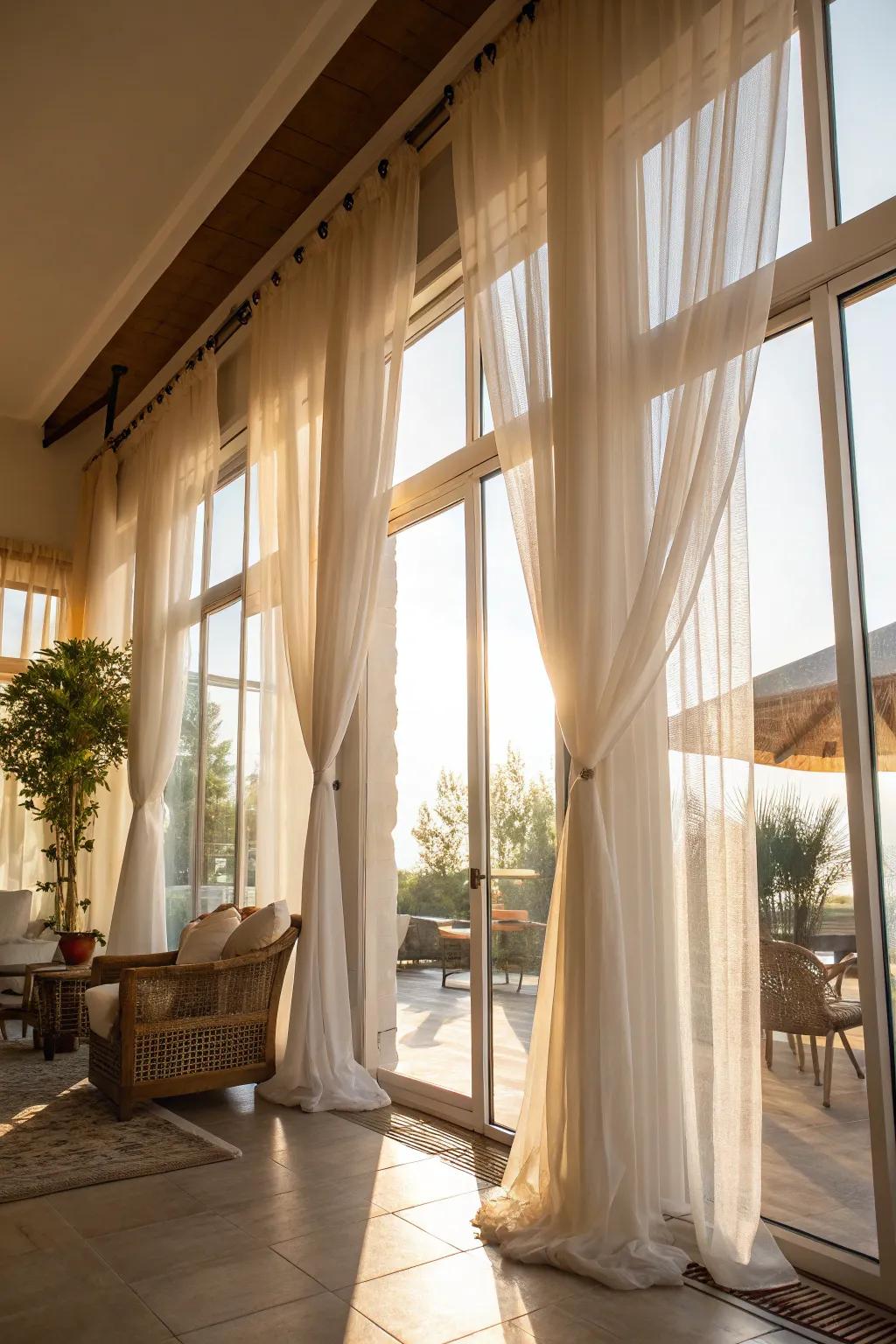 Sunlight enhances the openness of a minimalist room.