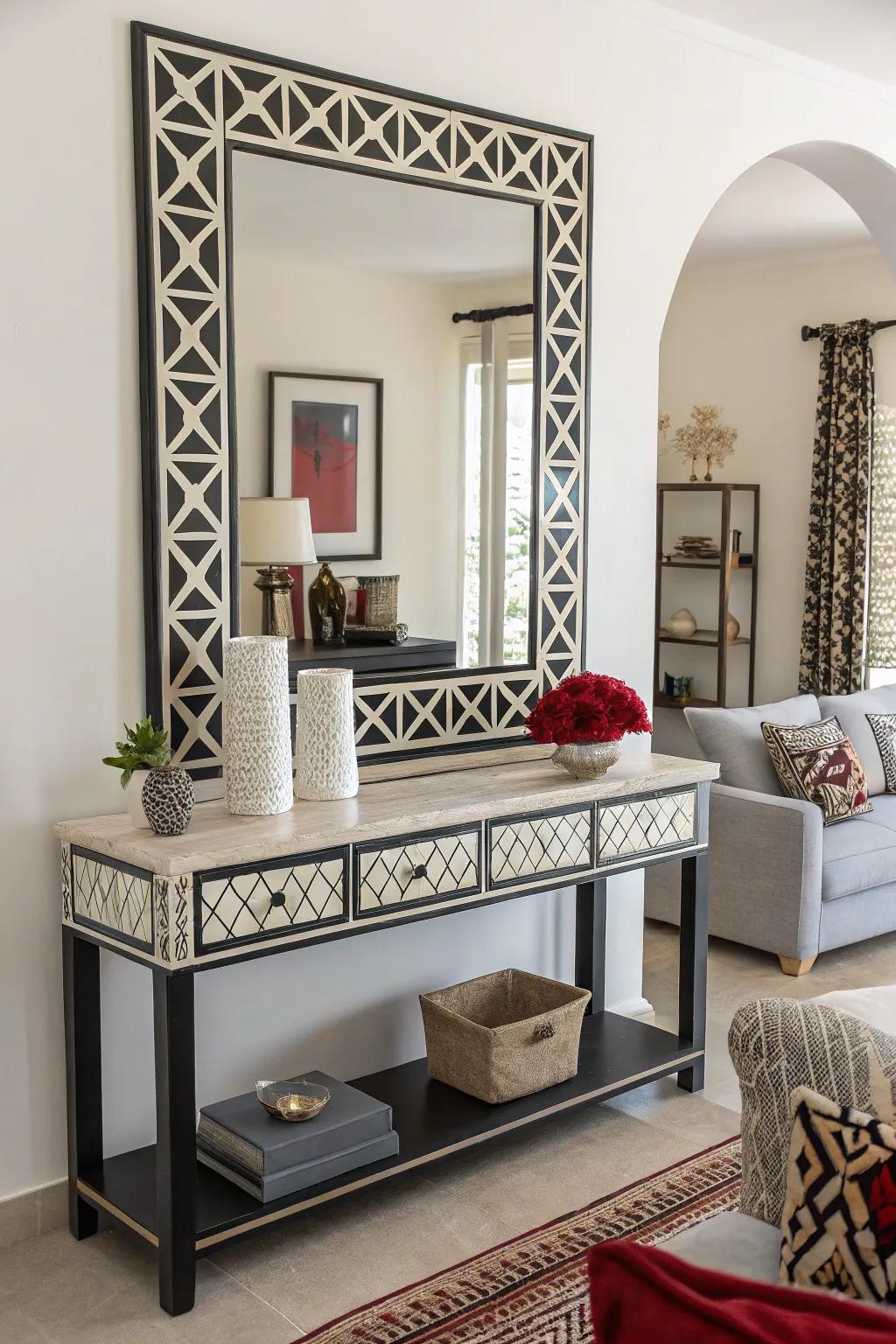 Geometric designs give your decor a modern twist.