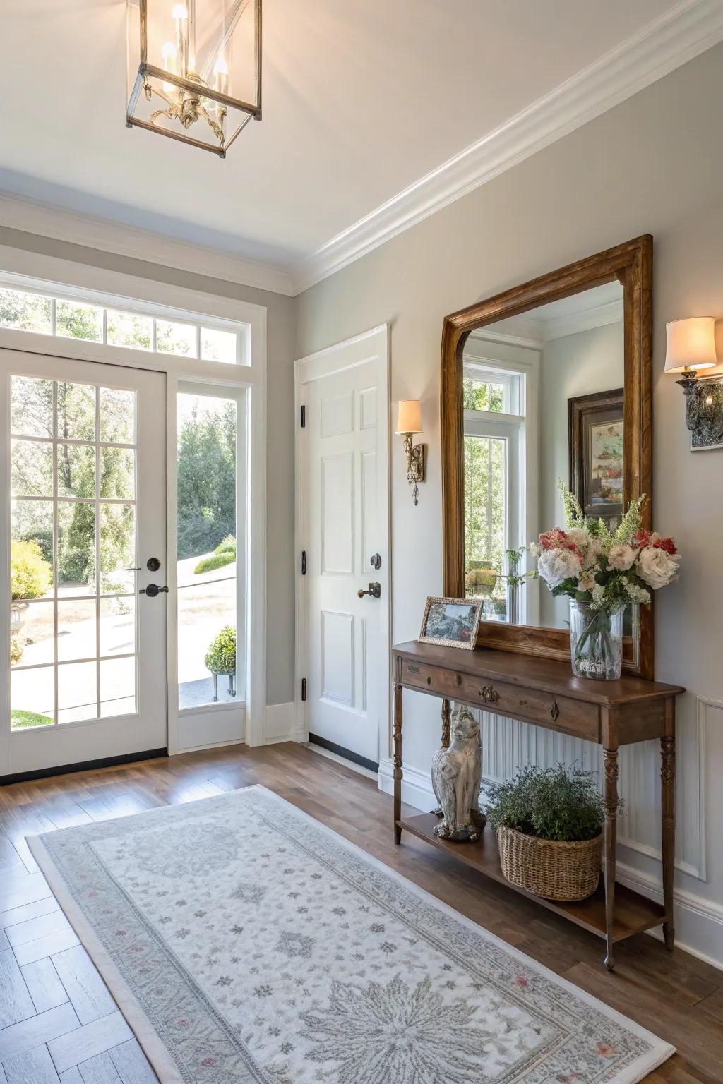 Mirrors can make entryways more welcoming and spacious.