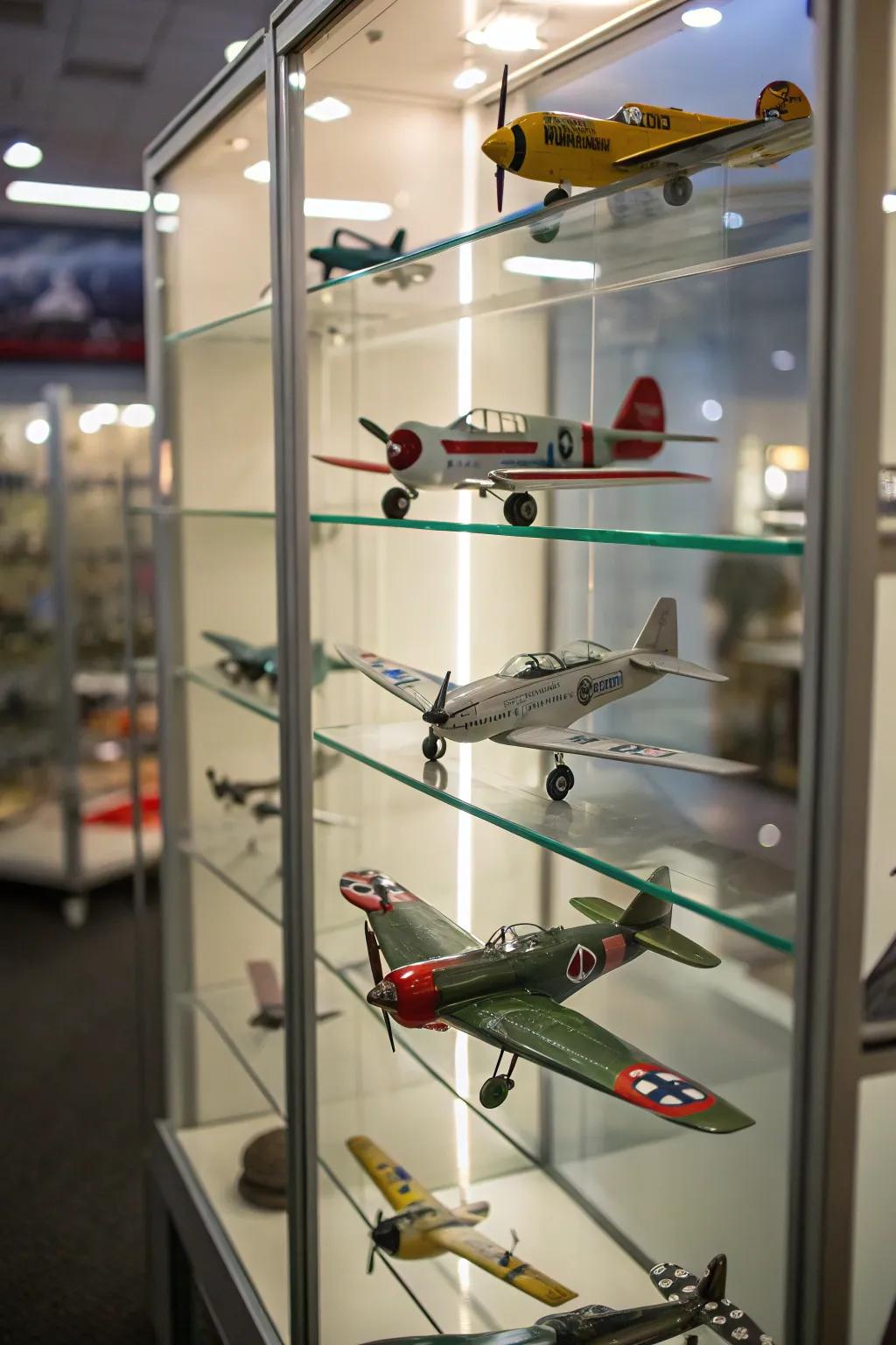 Glass cabinets offer both protection and a touch of elegance to your display.
