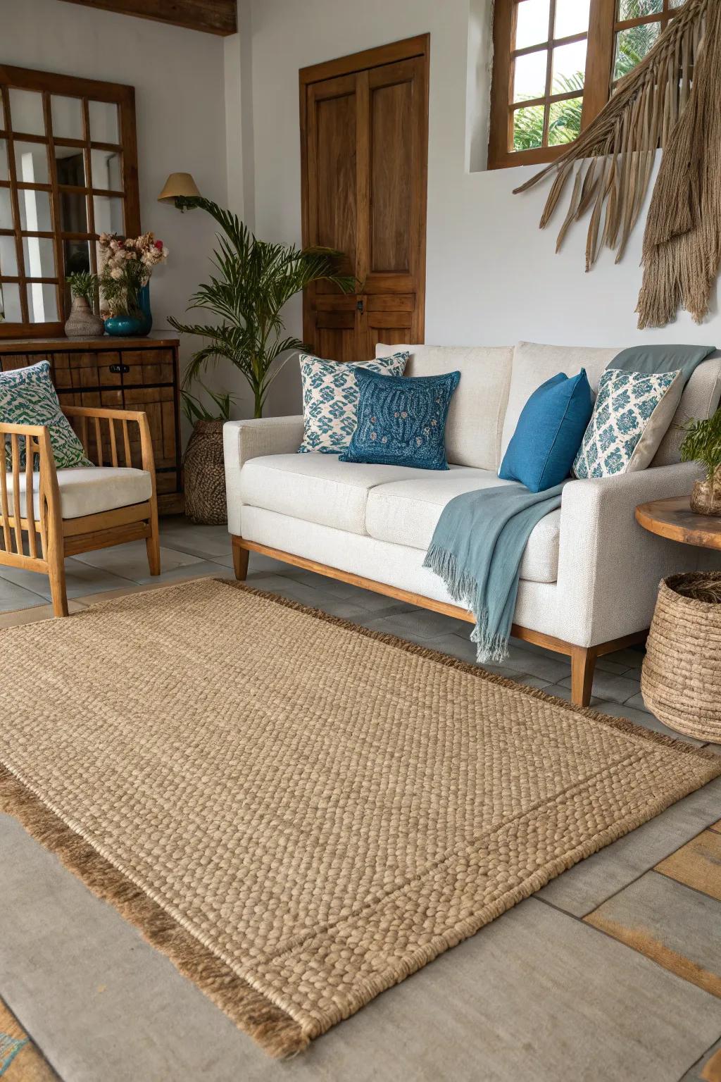 Organic textures bring a piece of the beach inside.