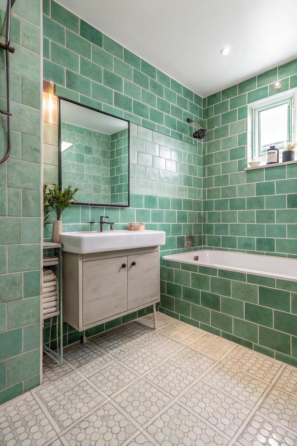 Layered green tones for an animated yet sophisticated vibe.