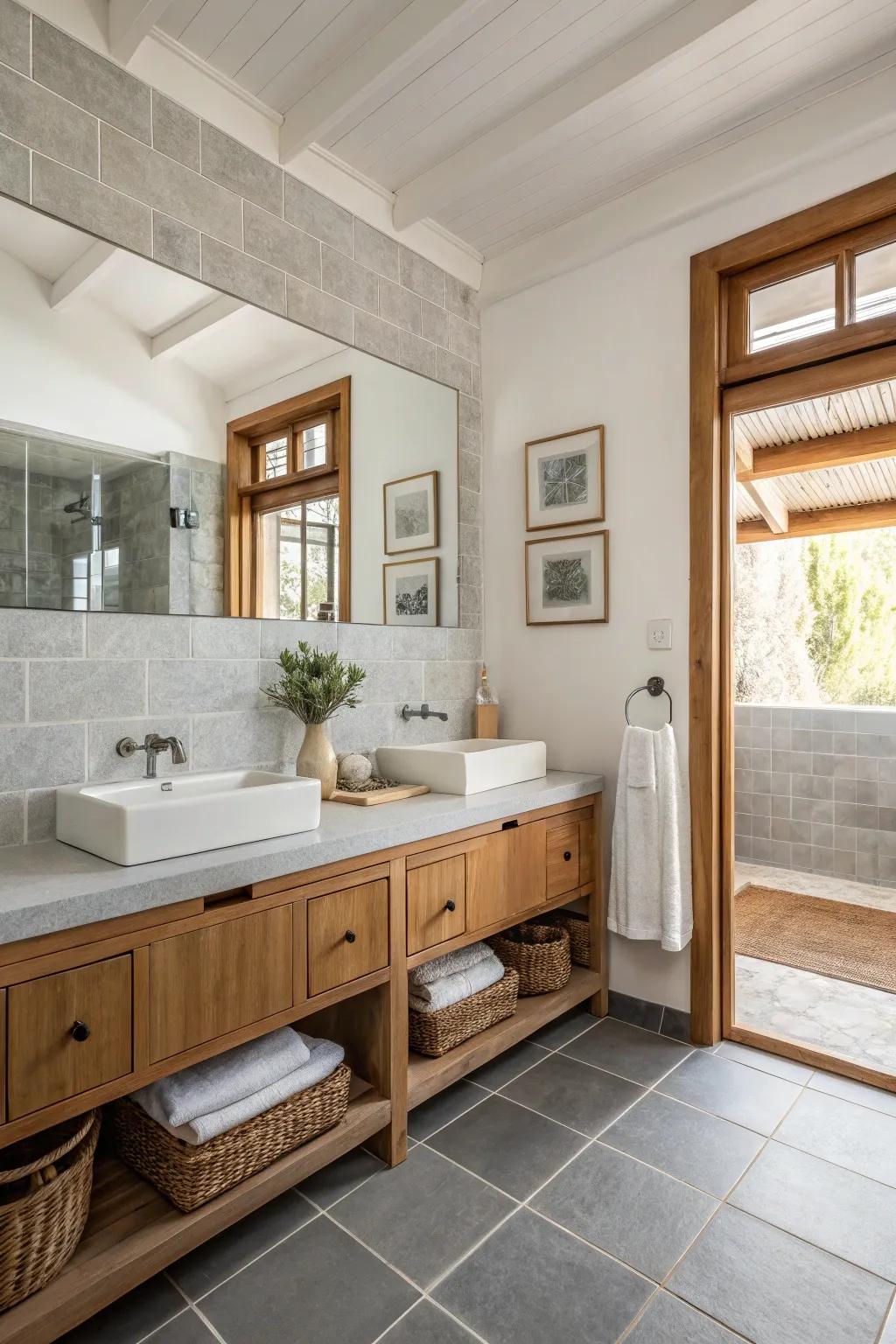 Neutral shades delivering a peaceful setting for rustic components.