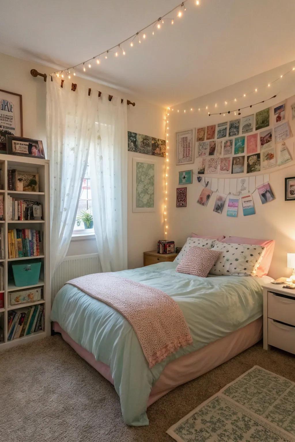 Soft colors bring a gentle and inviting feel to the space.