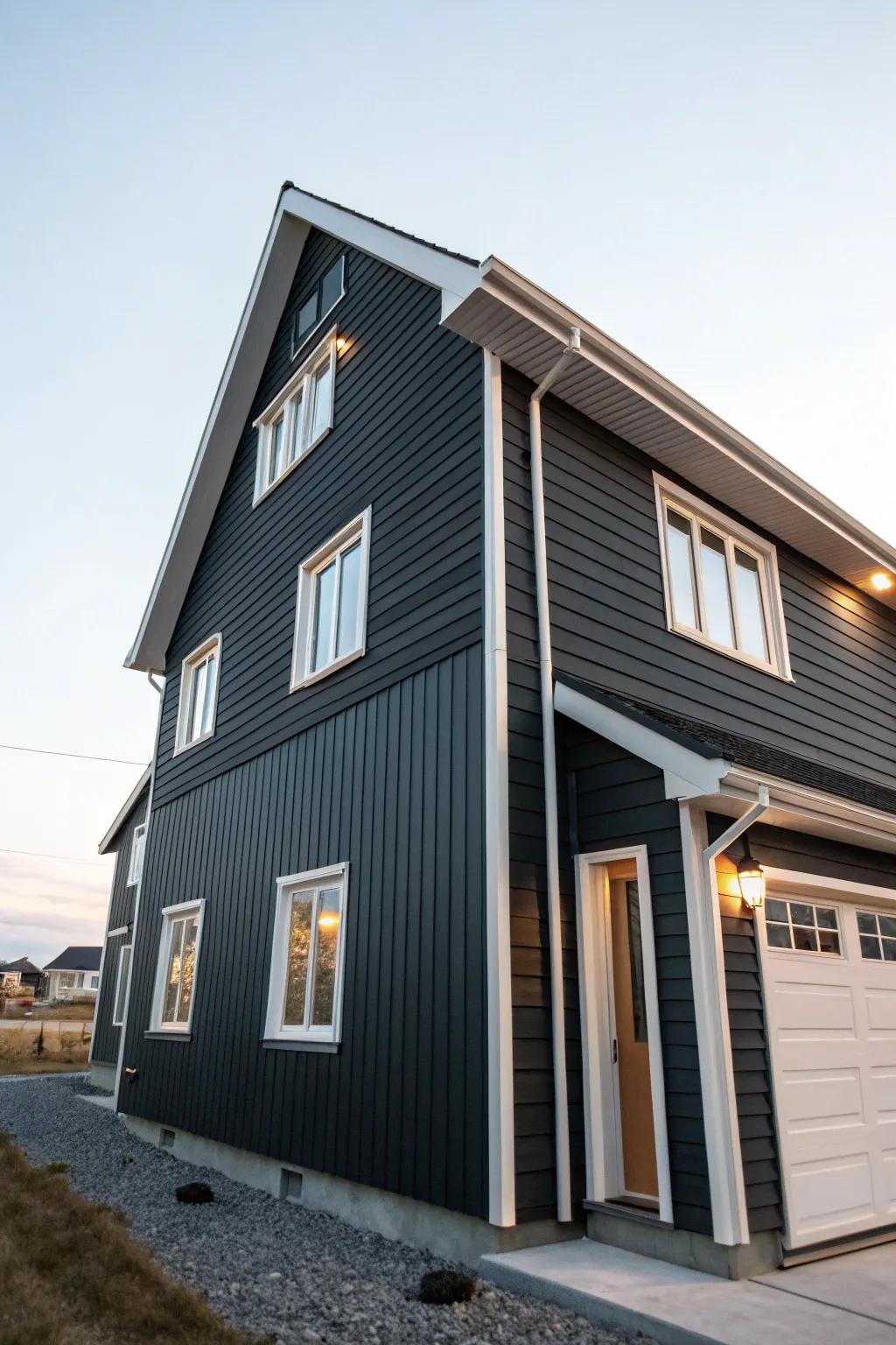 Stylish dark vertical cladding