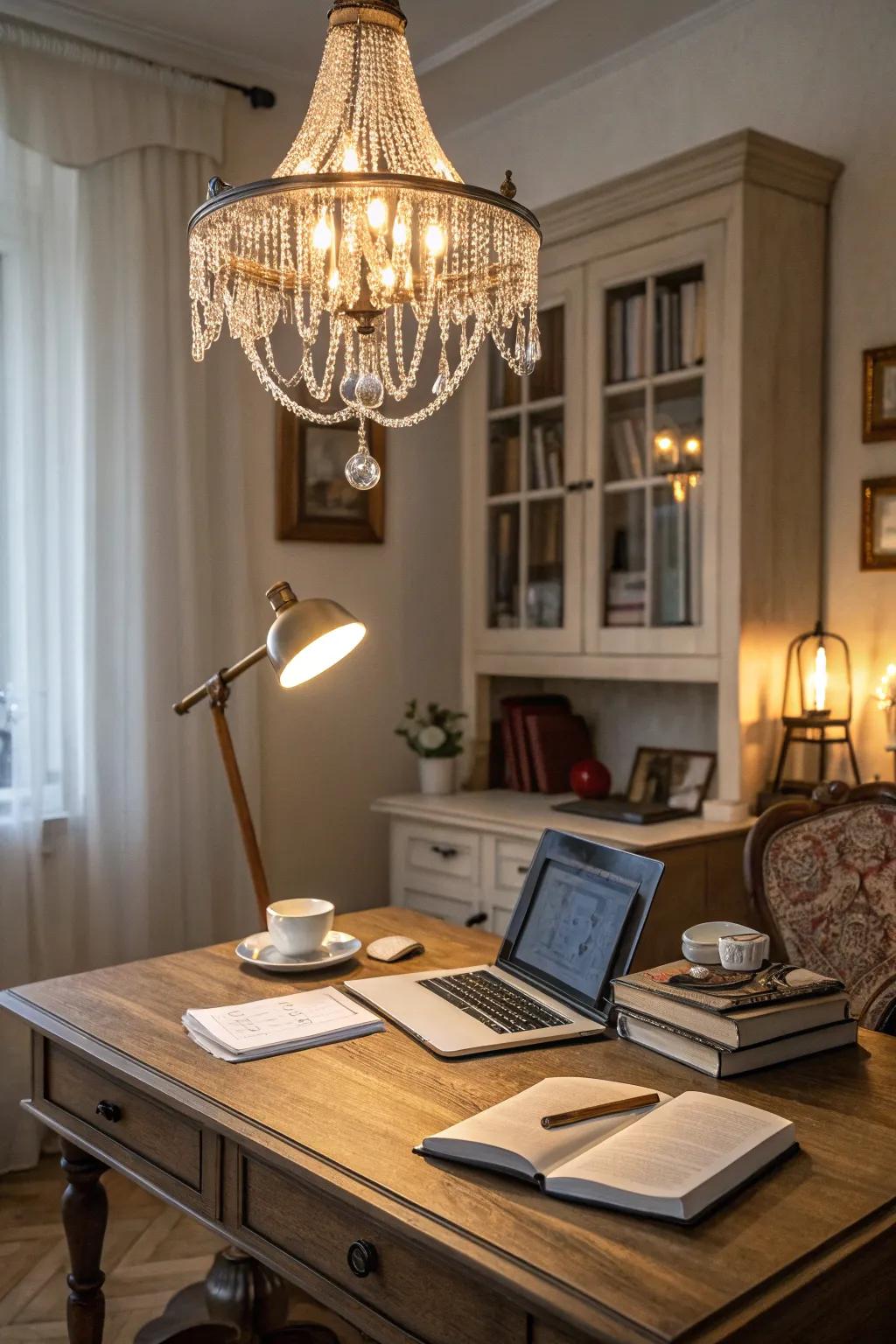 Ambient lighting creates an optimal mood for productivity.