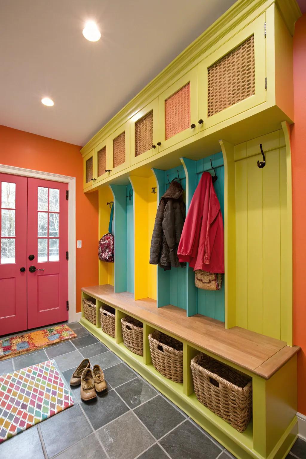 Brighten your entryway with a vibrant pop of color.