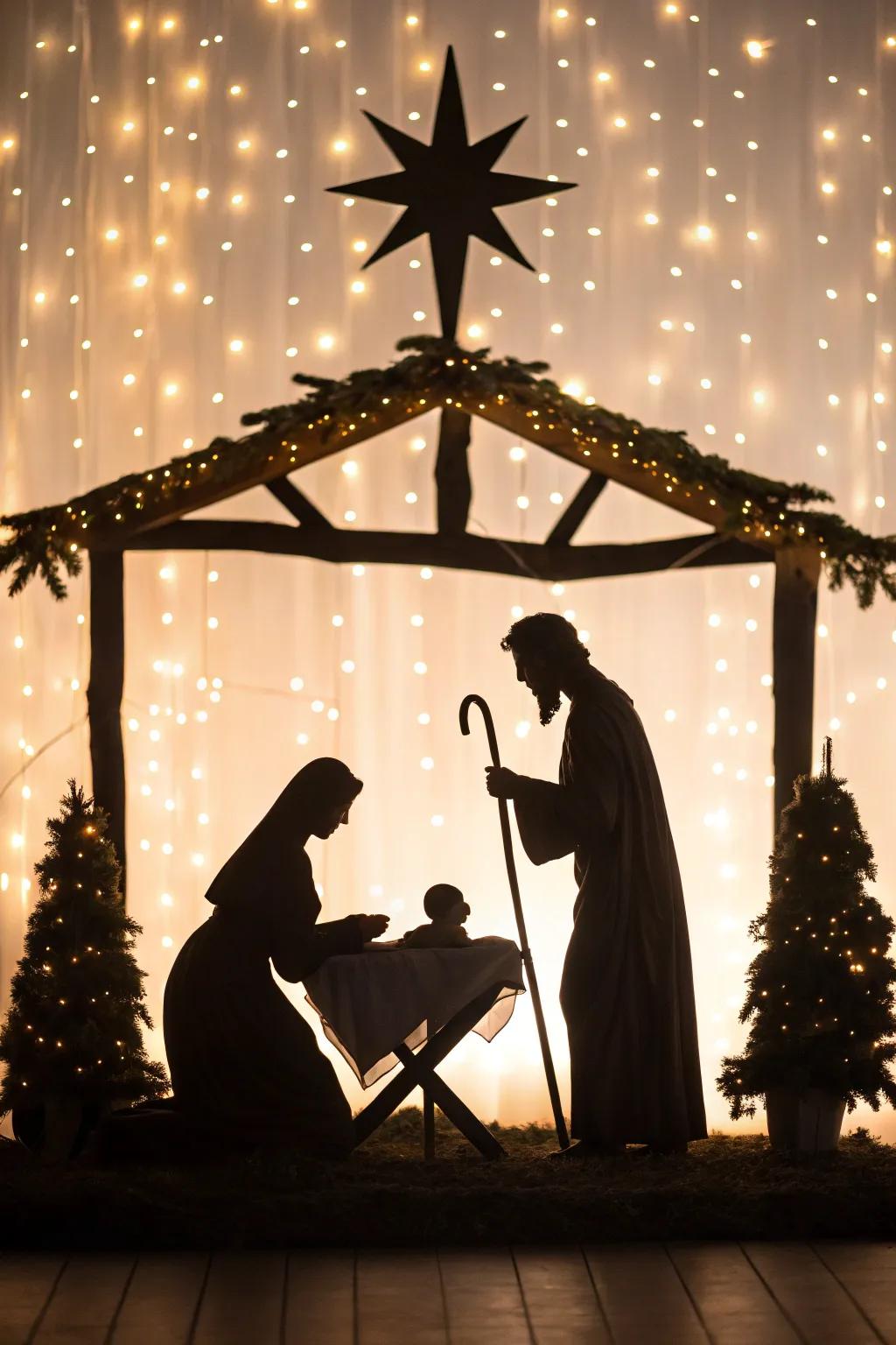 Silhouette cutouts develop a modern yet significant nativity.