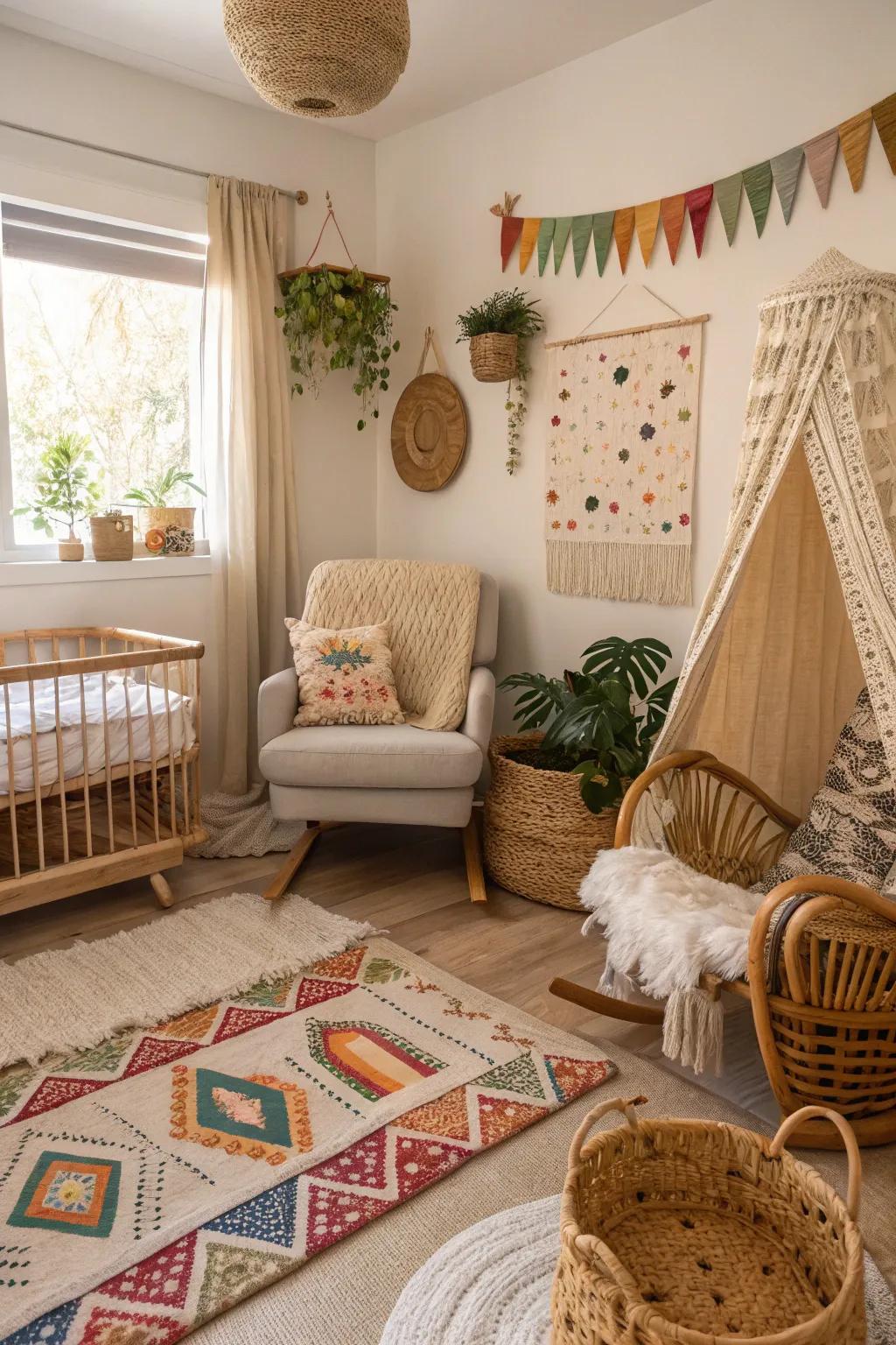 Discover serenity and style in a free-spirited nursery.