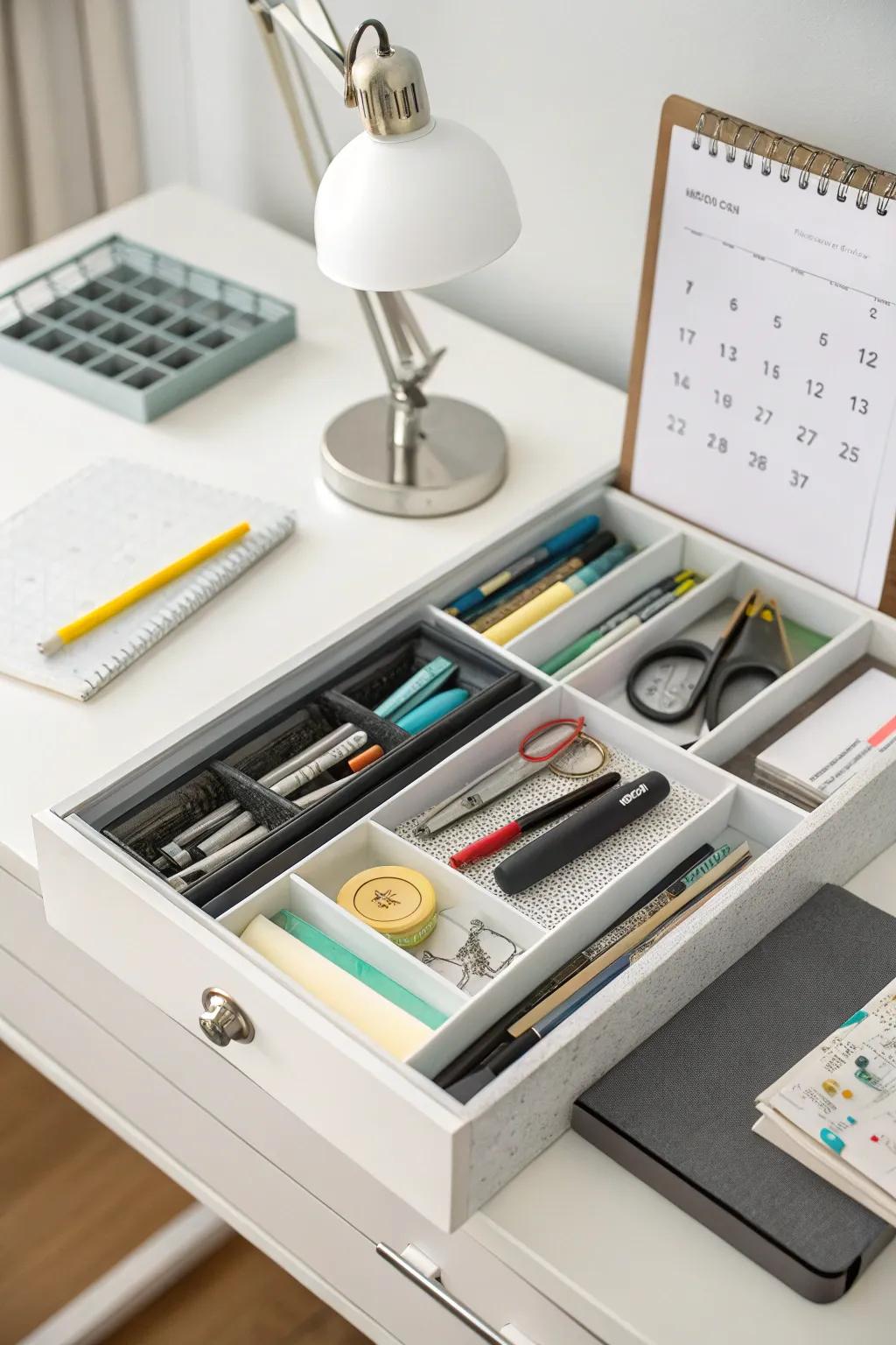 Maintain an arranged leading drawer for highest productivity.