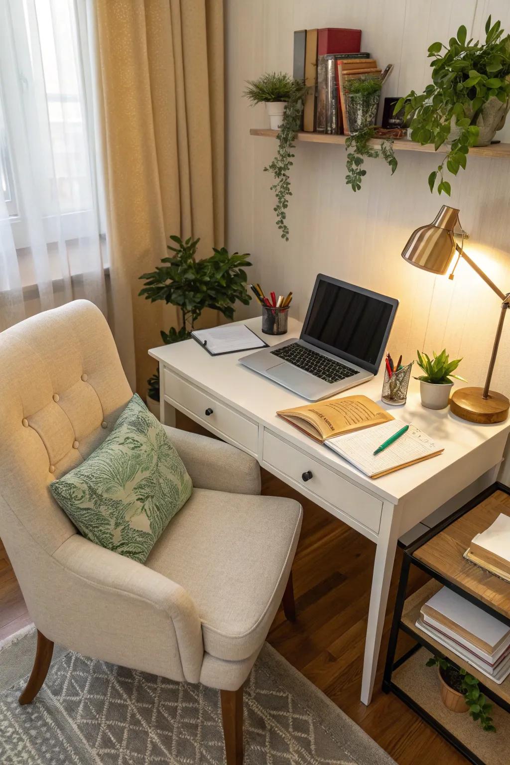 A carefully considered arrangement that maximizes area and practicality.