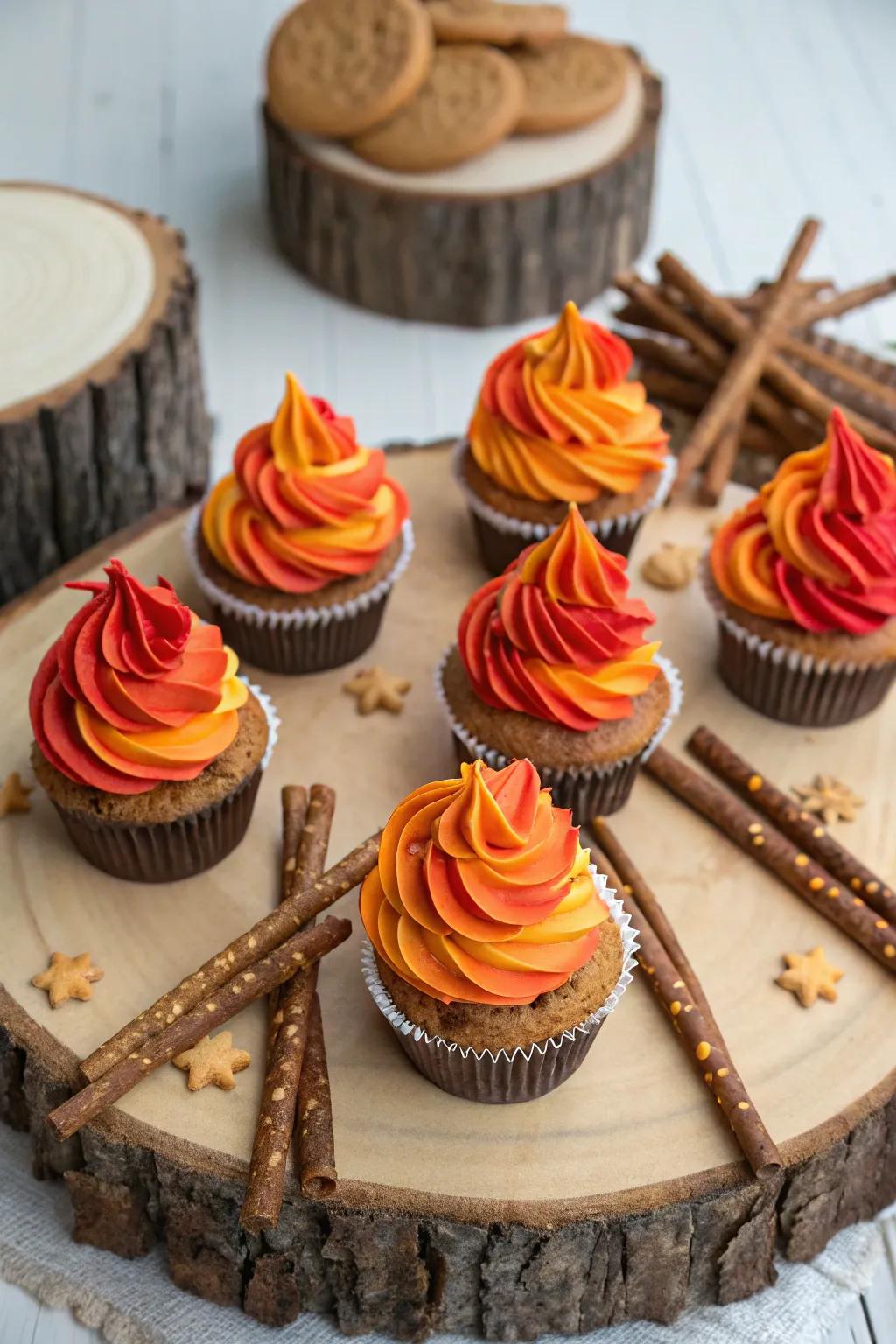 Bonfire confections conveying the warmth of the outdoors indoors.