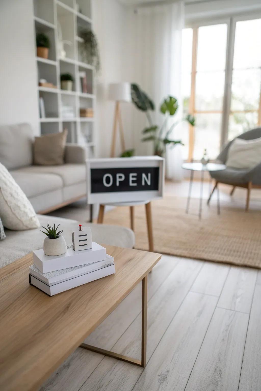 A contemporary open display complements a simple aesthetic.