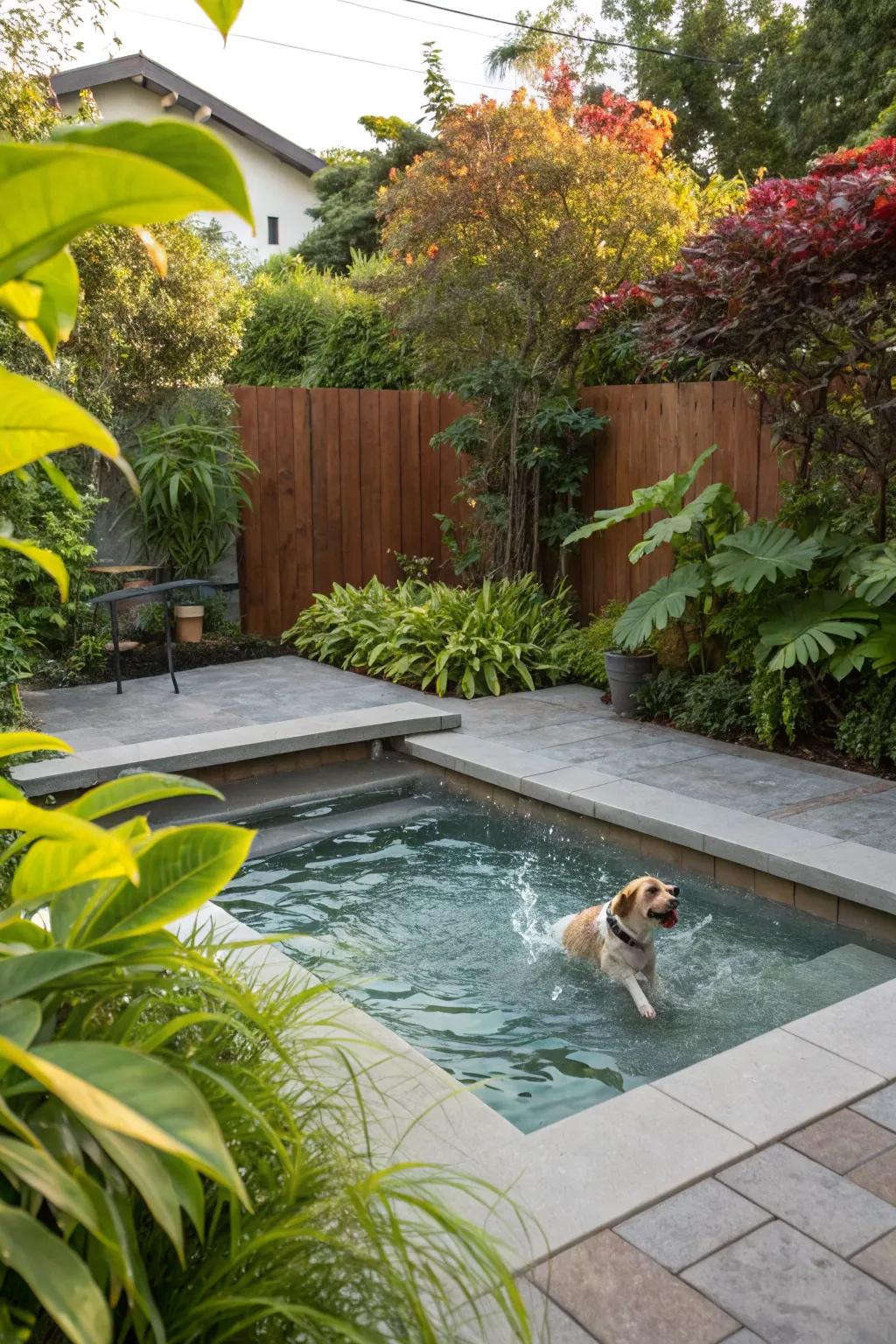 Help your dog beat the heat with a cool water element.