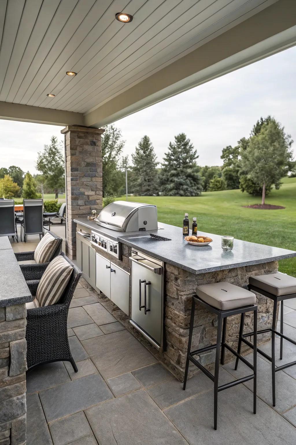Cook up a feast with a fully equipped outdoor kitchen.