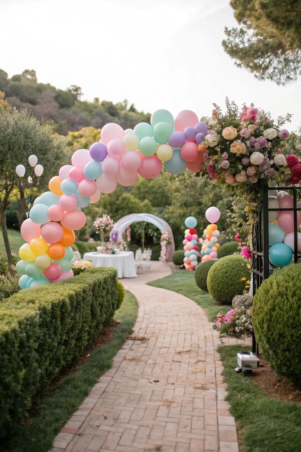 Introduce a splash of color with cheerful balloon decorations.
