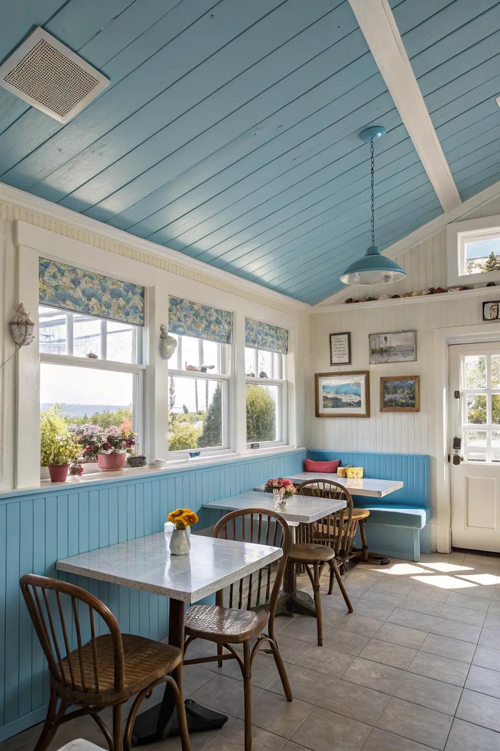 Sky-Blue Ceilings for an Open-Air Experience