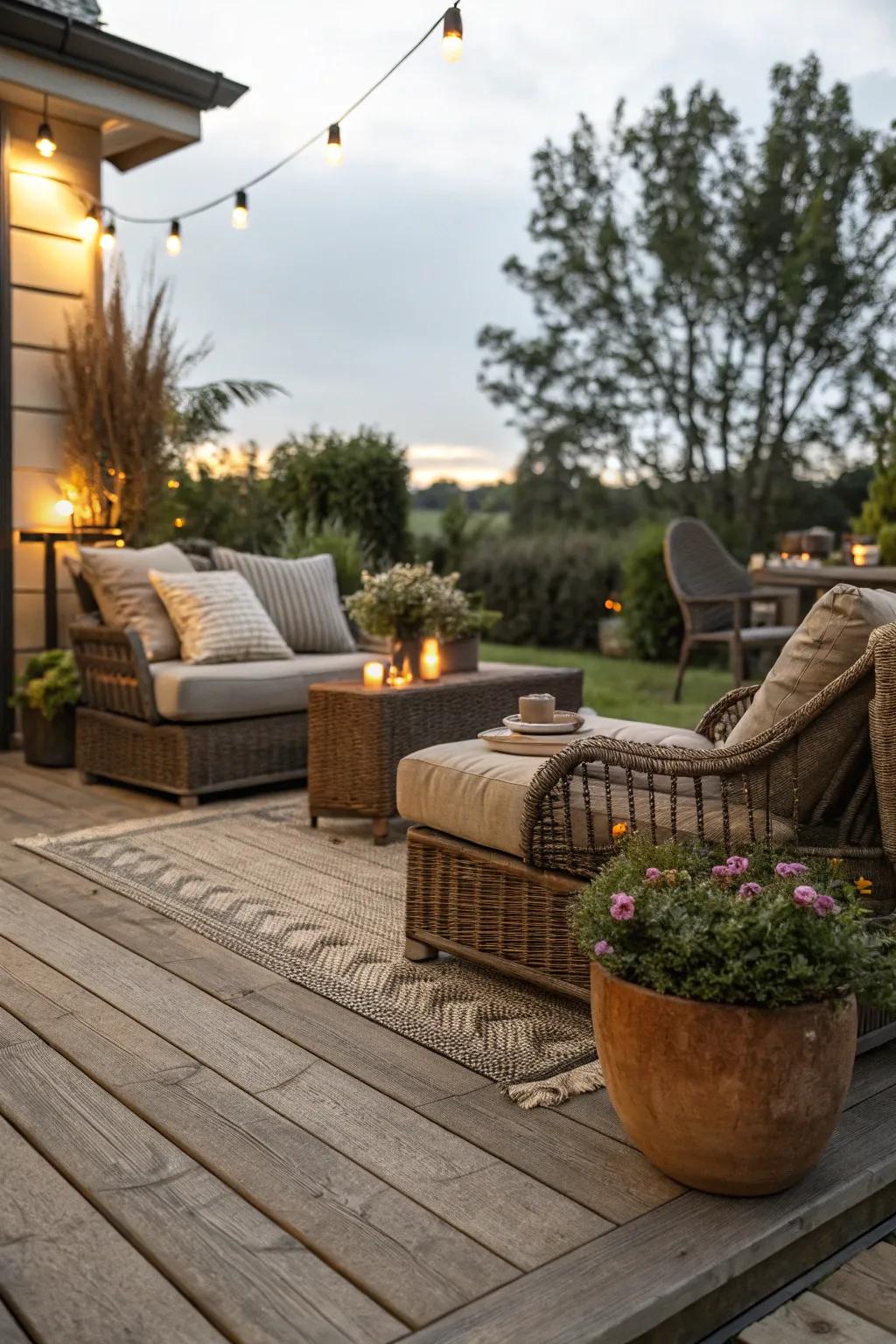 Incorporate warmth with user-friendly lumber deck planks.