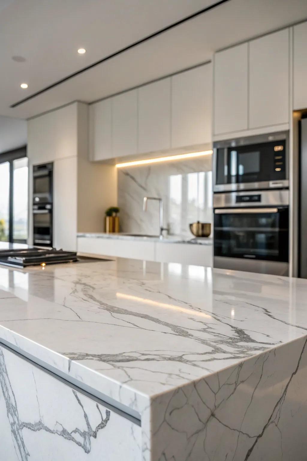 Premium materials such as marble enhance the sense of luxury.