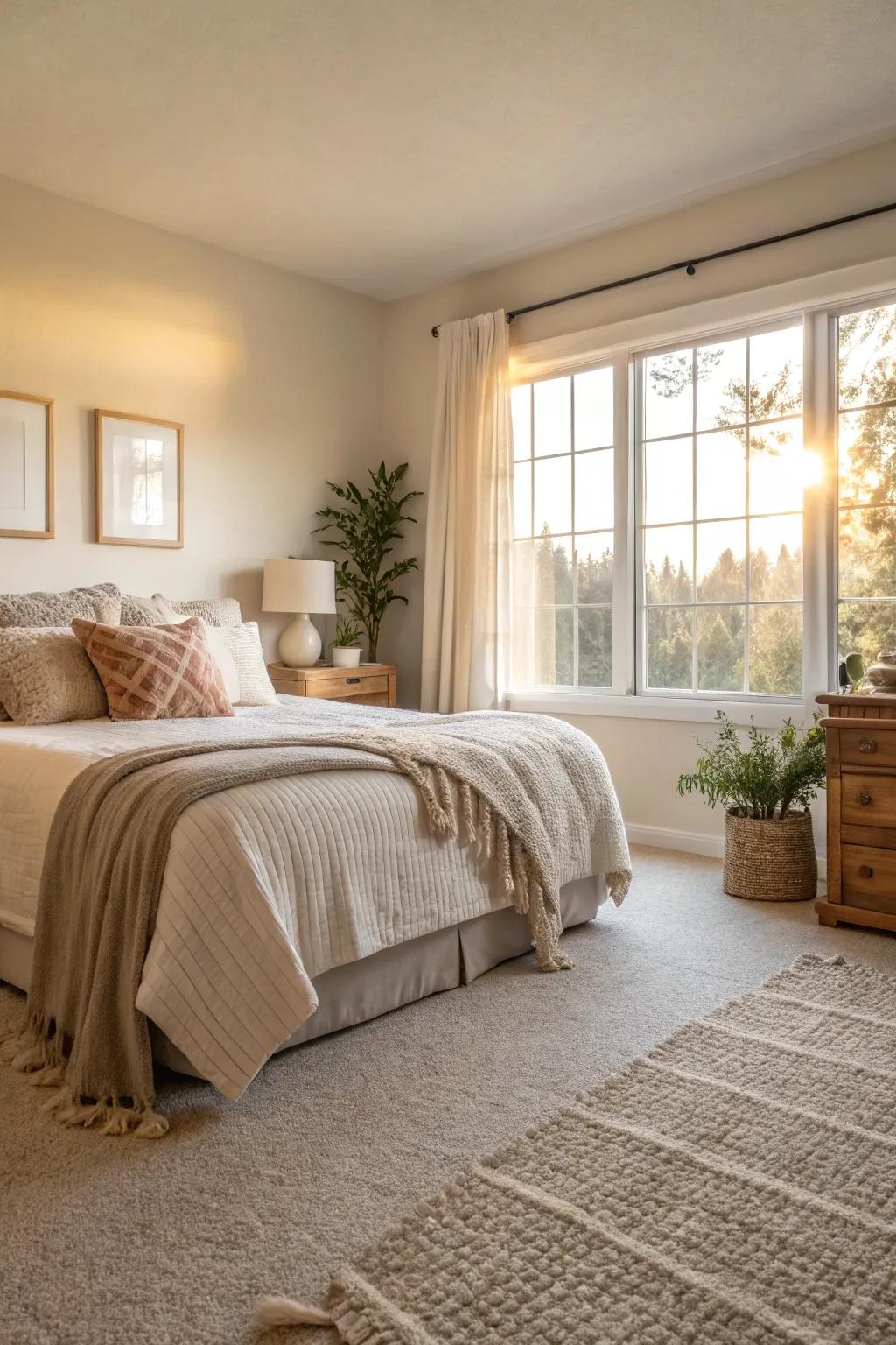 Carpet enhances the comfort and coziness of any bedroom.