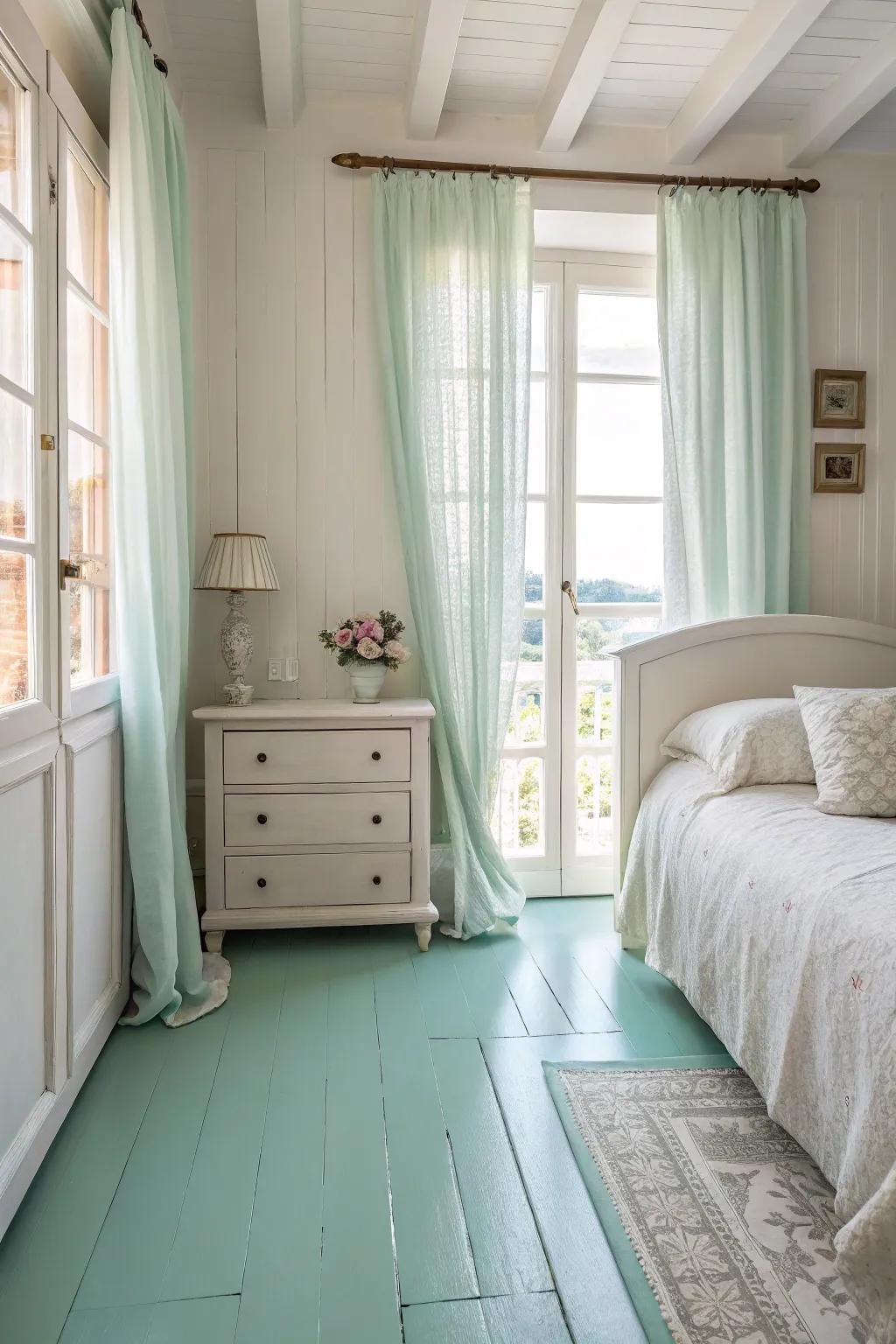 Soft color floors establish a peaceful, inviting feel.