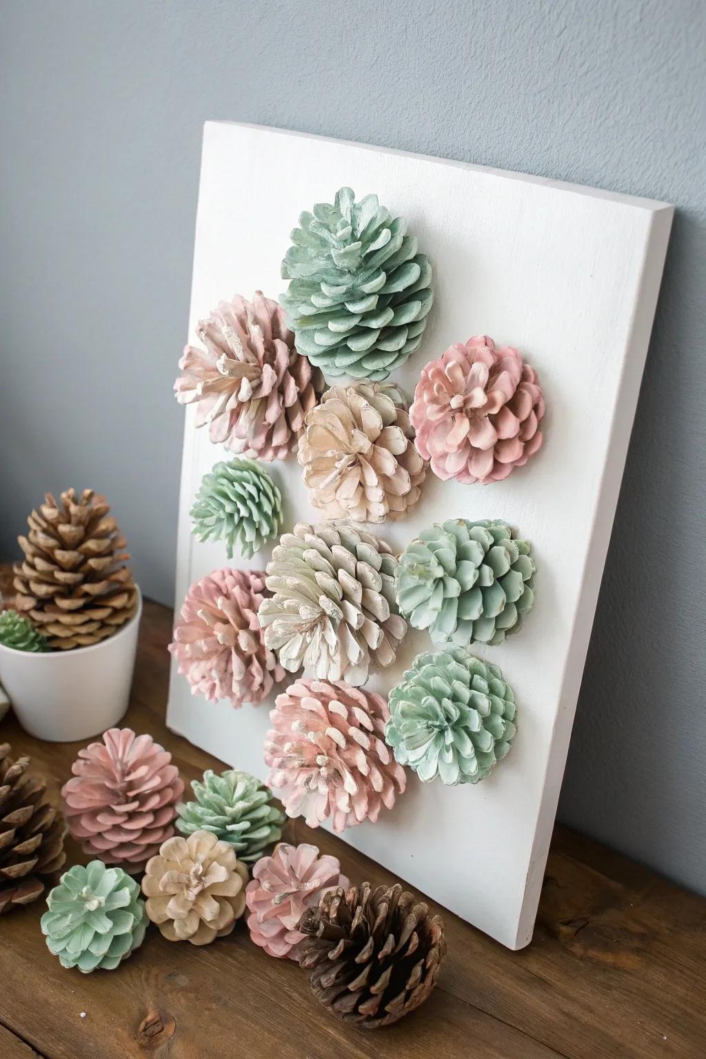 Transform your space with nature-inspired elegance: Pinecone Panel Artwork
