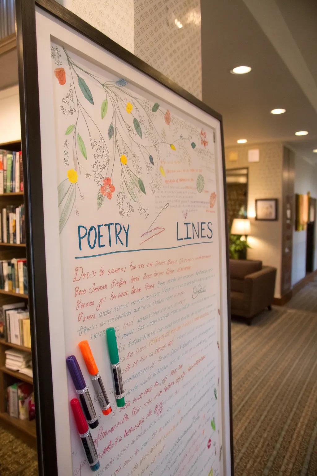 A collaborative poetry canvas sparks creativity and teamwork.