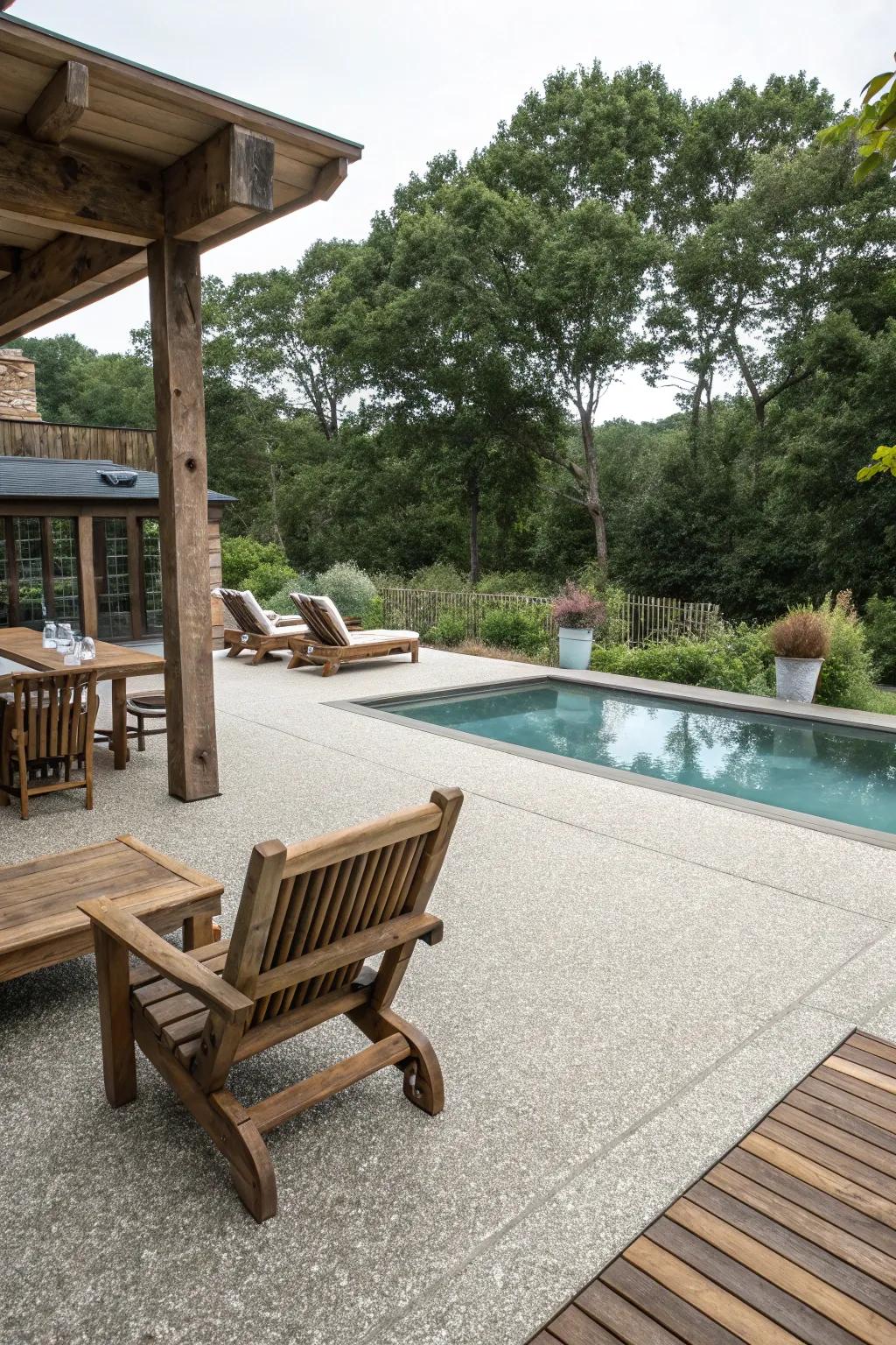 Exposed aggregate provides a delightful, rustic charm and enhanced safety.