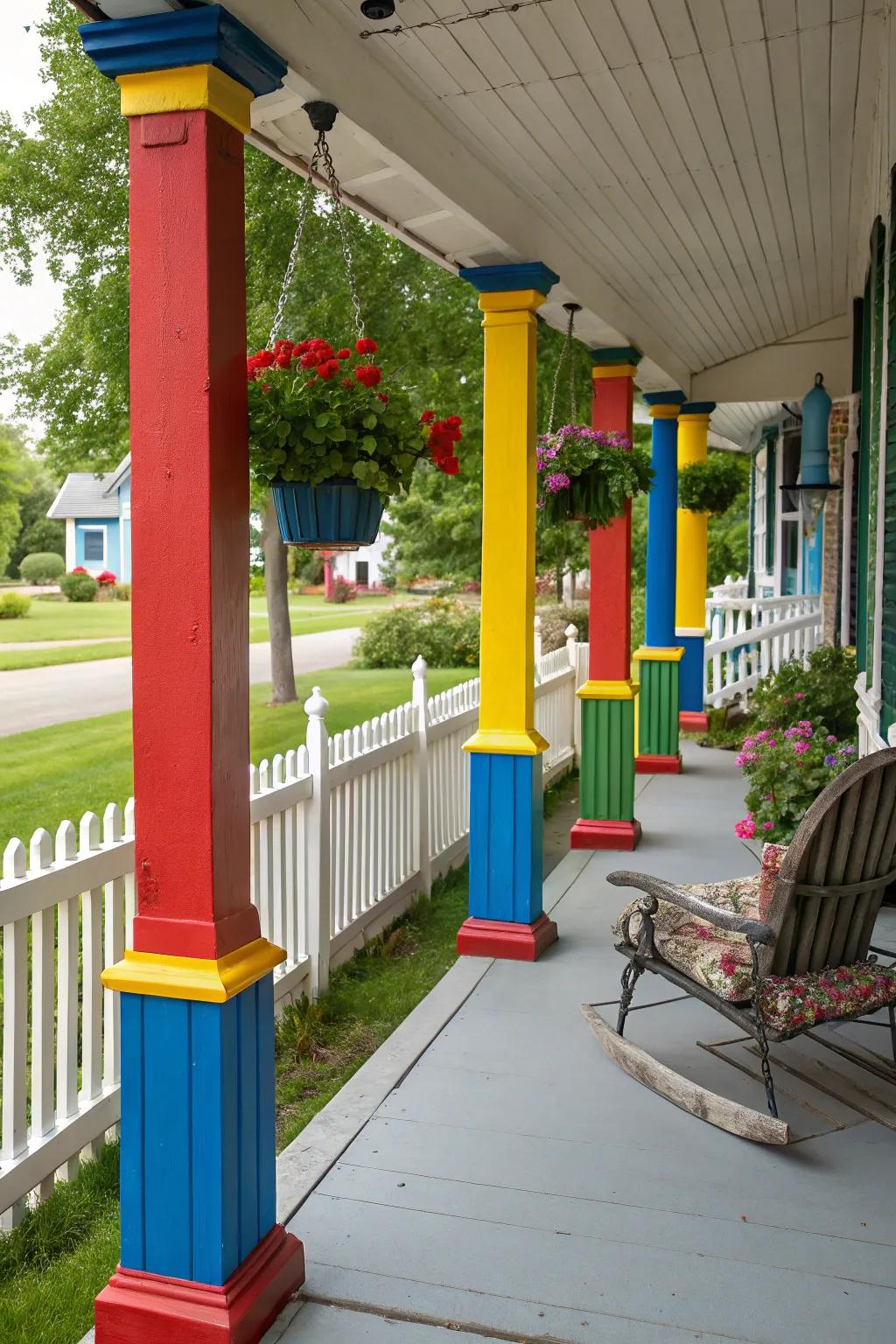 Painted supports introduce color and character.