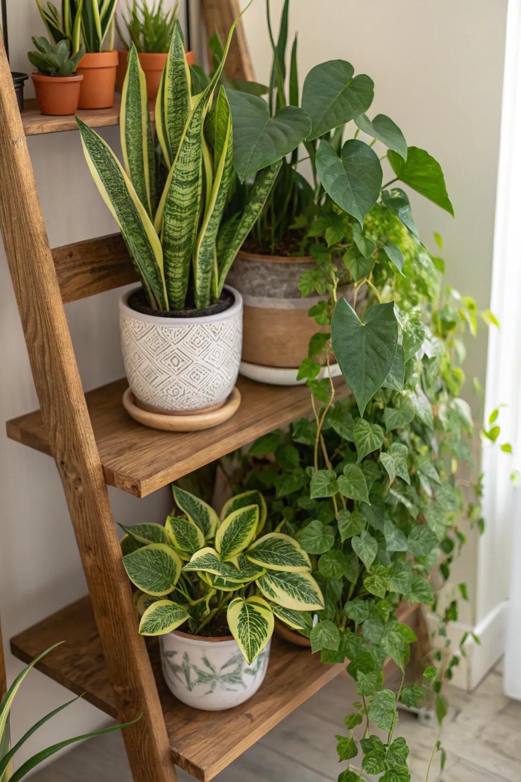 Layer plants of varying heights to achieve a vibrant display.