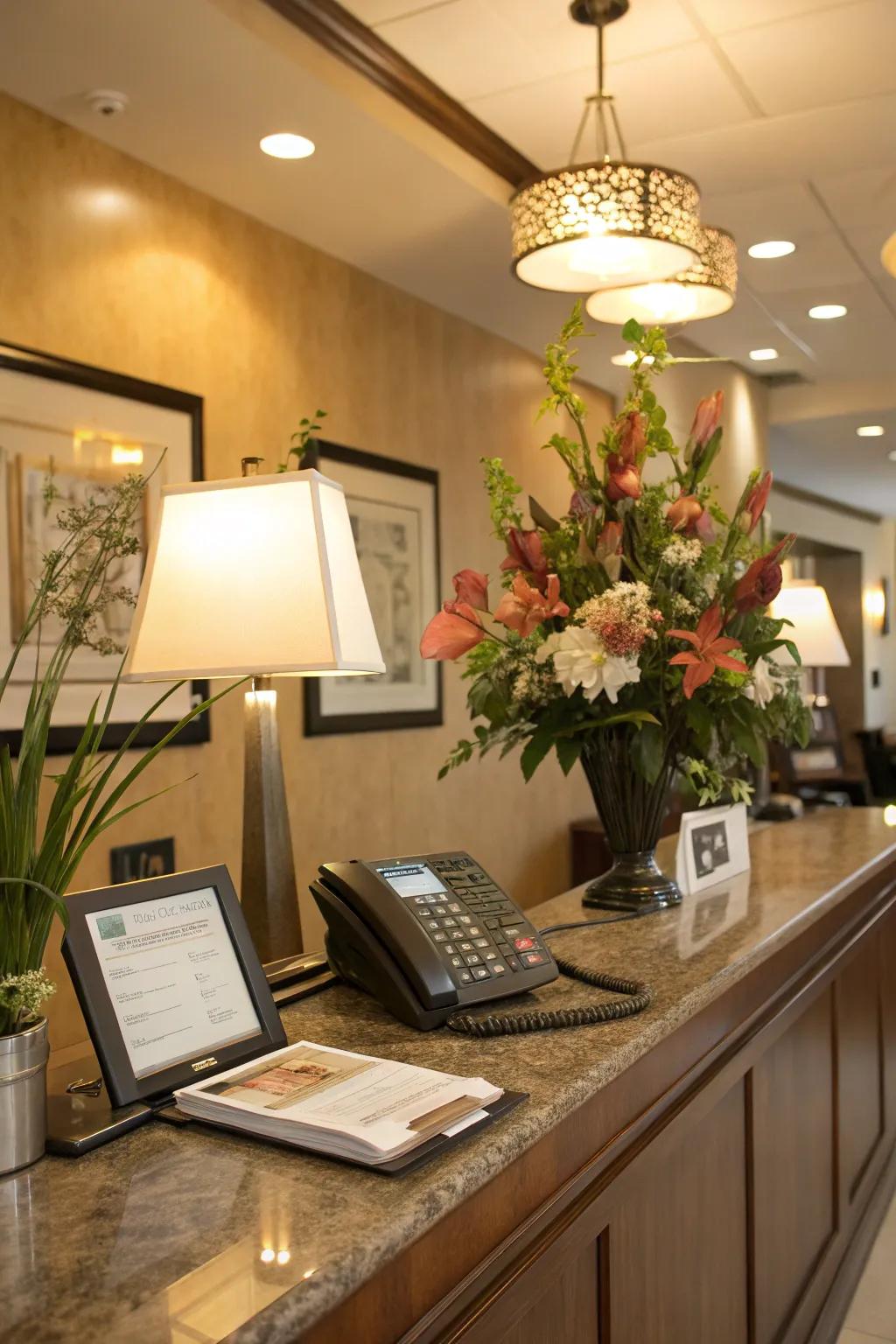 Achieving perfect illumination to enrich your reception space.