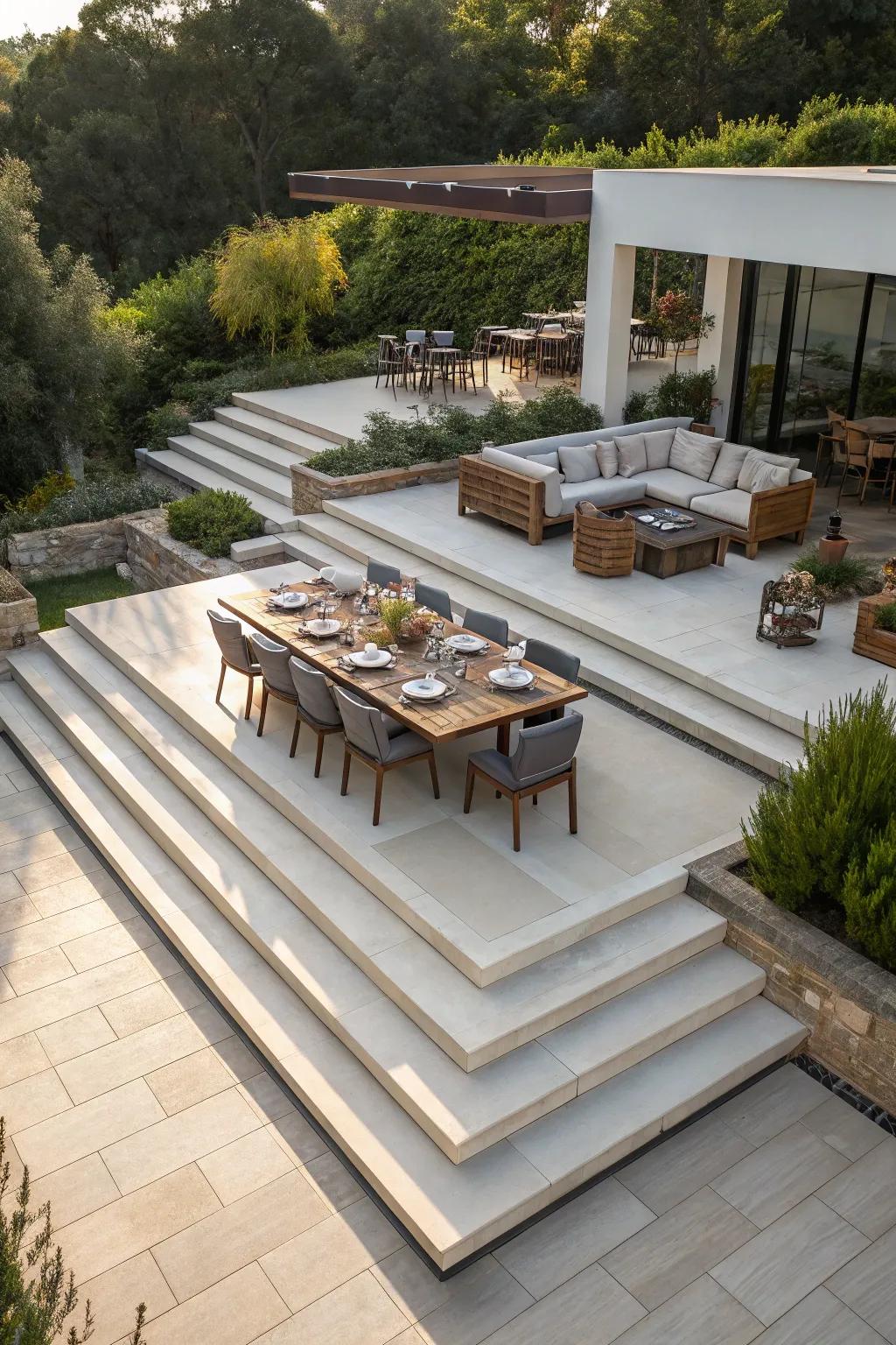 Multi-level design adds dimension and practicality.