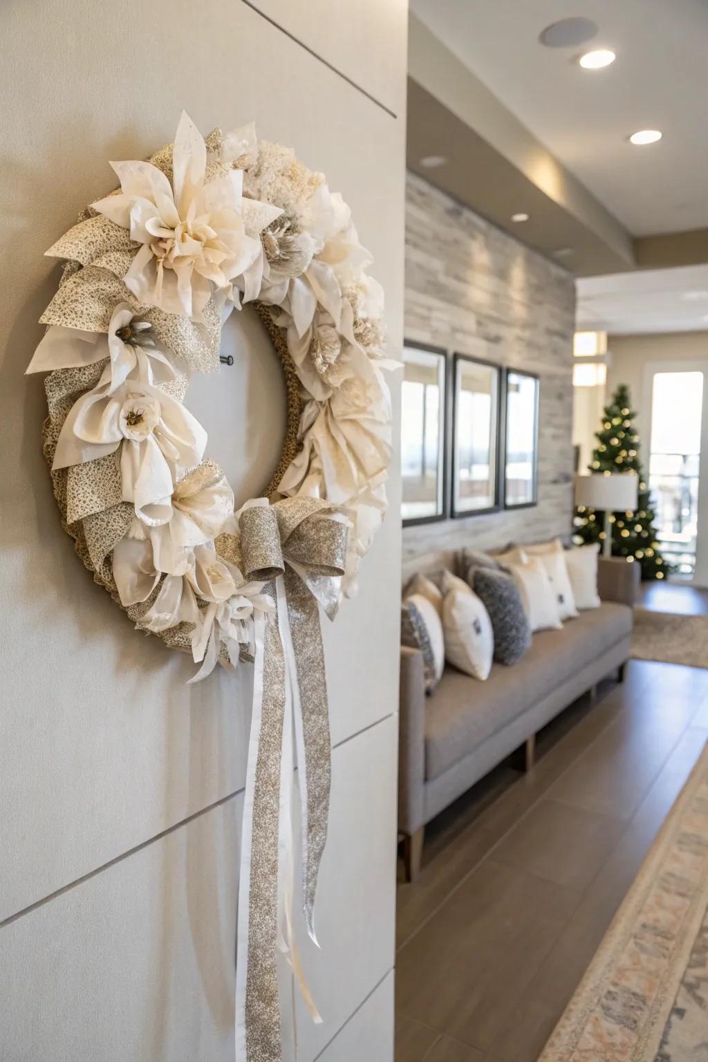 A single-tone wreath for an elegant and polished appearance.