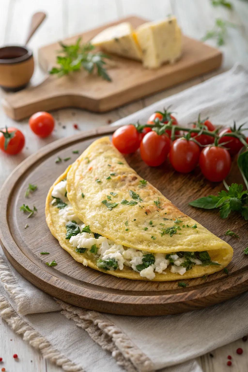 A savory egg creation loaded with herbs is a delightful way to commence a romantic morning.