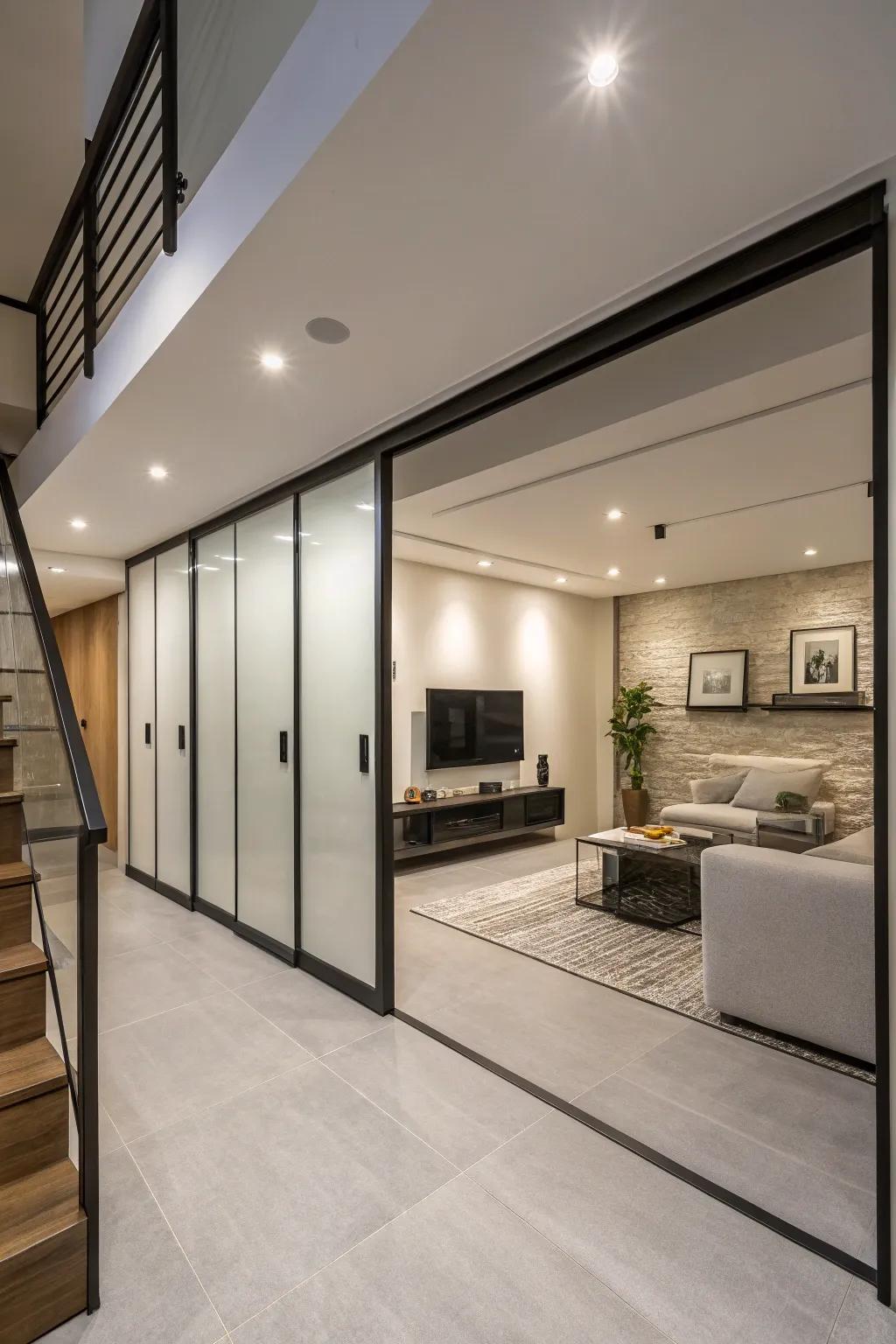 Sliding doors are a stylish and efficient way to optimize space.