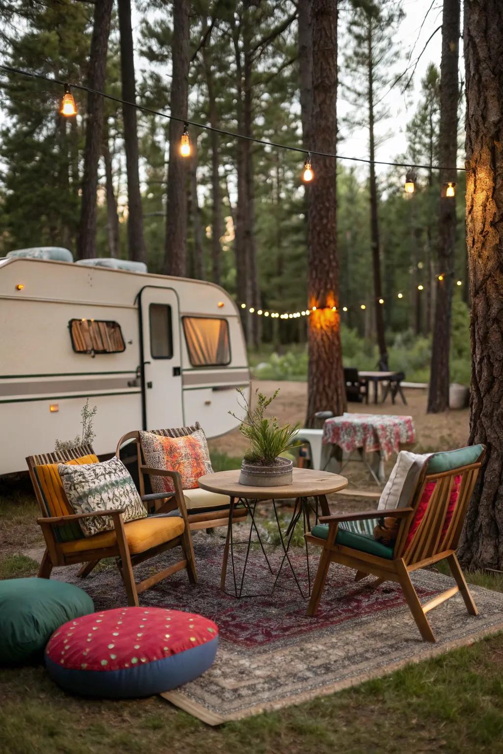 A cozy seating area encourages you to relax and rest.