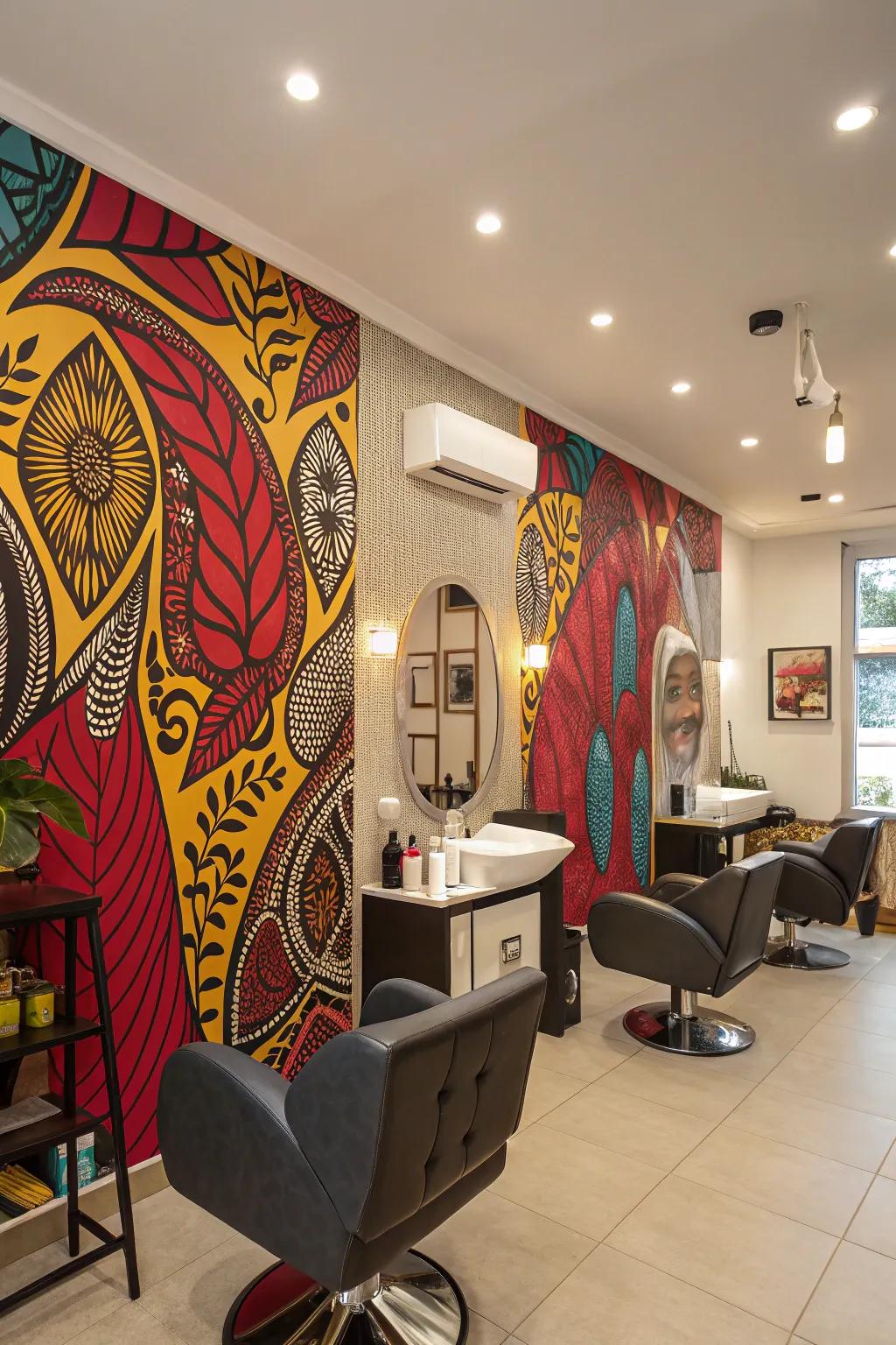 A feature wall grabbing attention and adding panache.