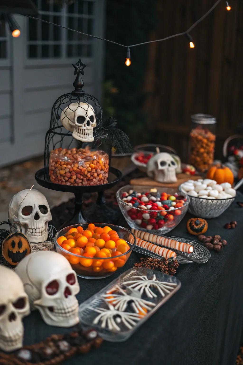 Infuse a sense of fright with craniums and skeletons.