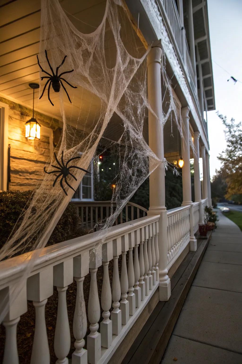 Spooky webbing turns this entryway into something from your worst nightmare.
