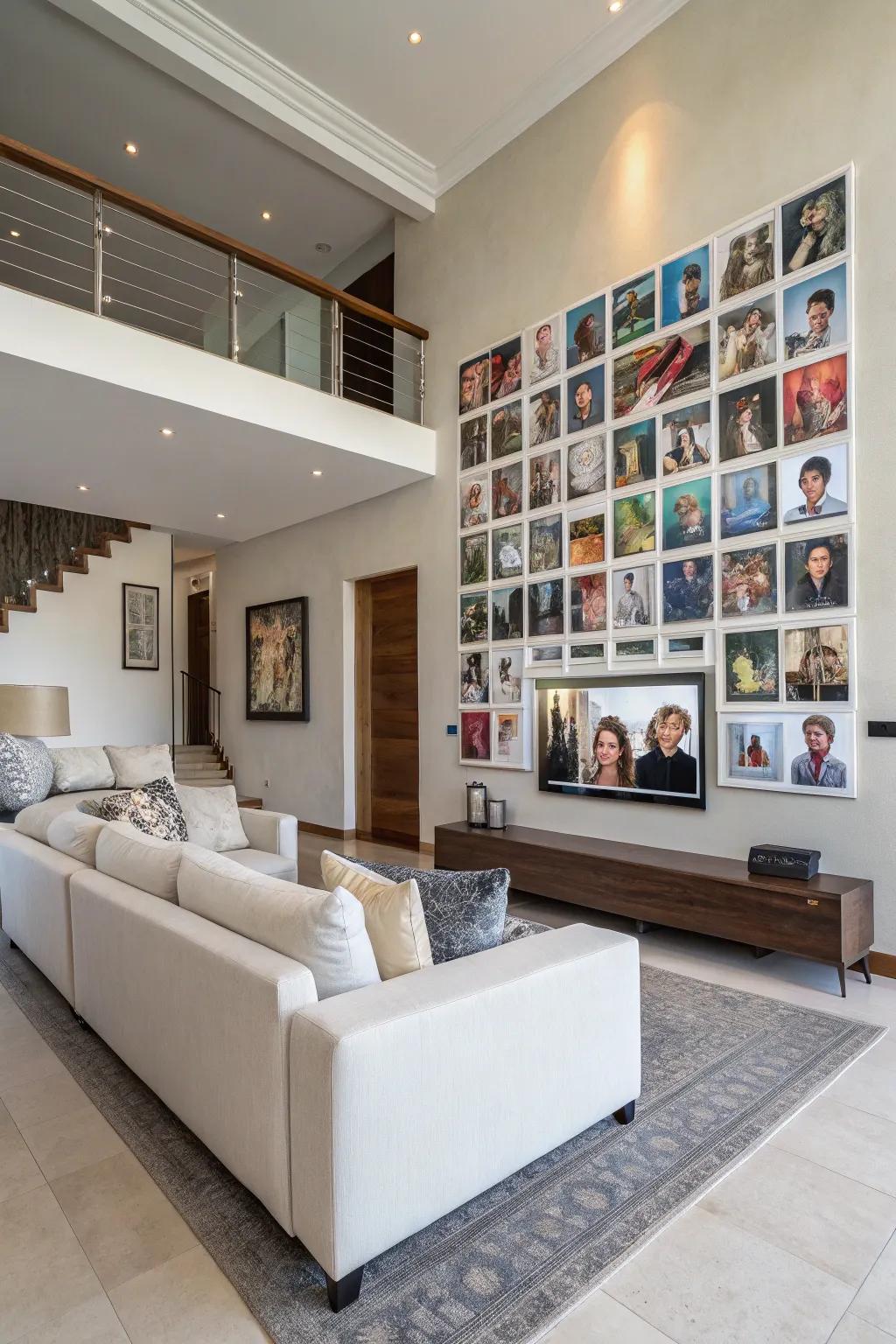 A collage canvas displaying school pictures as an art piece.