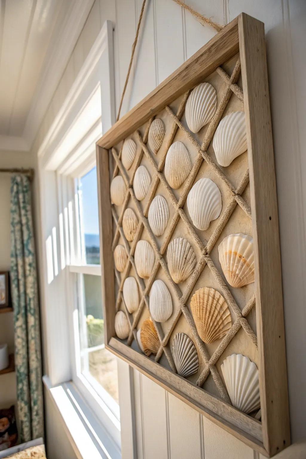 A deep frame transforms shells into an artwork deserving of a gallery.
