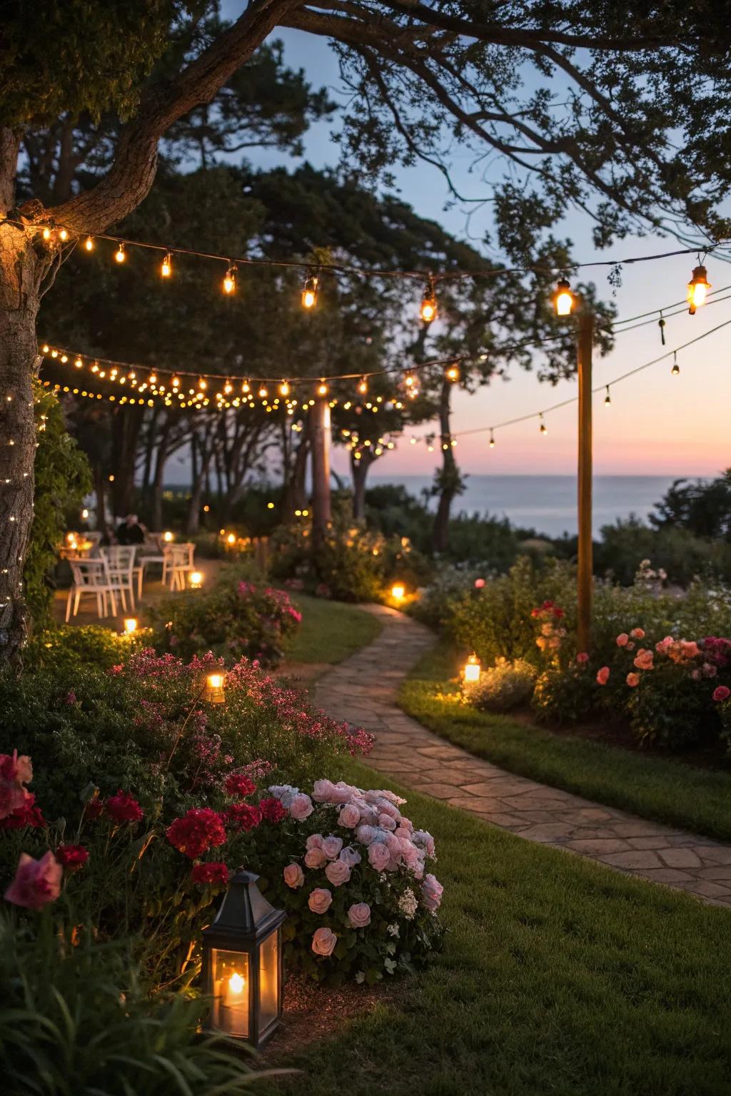 Revamp your garden with captivating evening illumination.