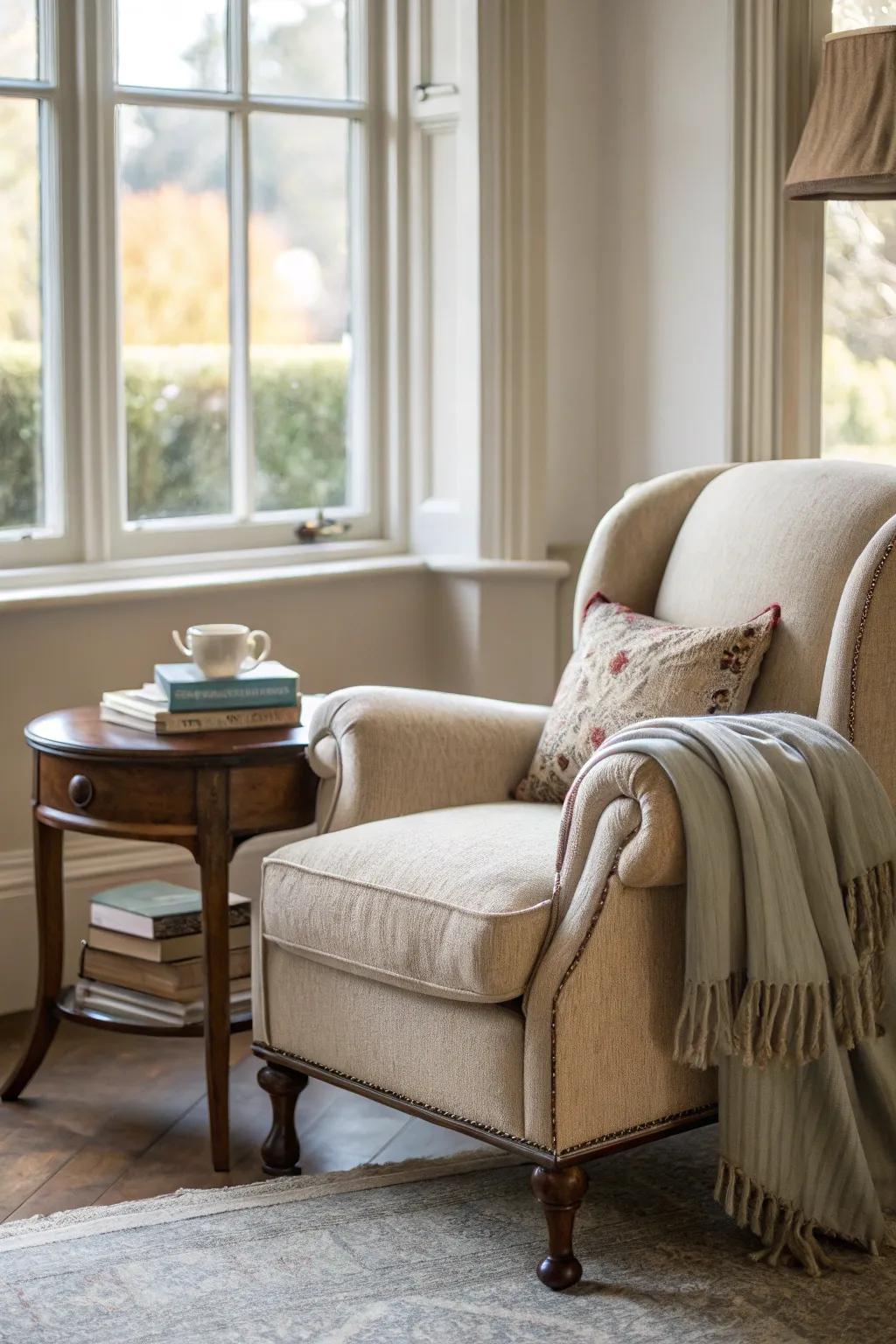 Comfortable seating that promotes relaxation.
