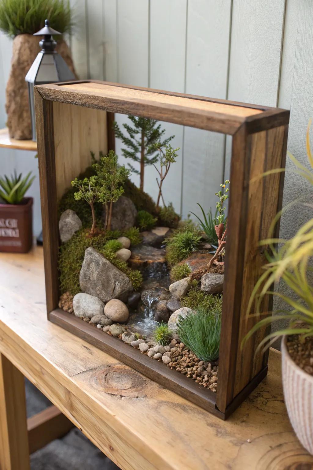 A nature-inspired scene bringing a fragment of the outdoors inside.
